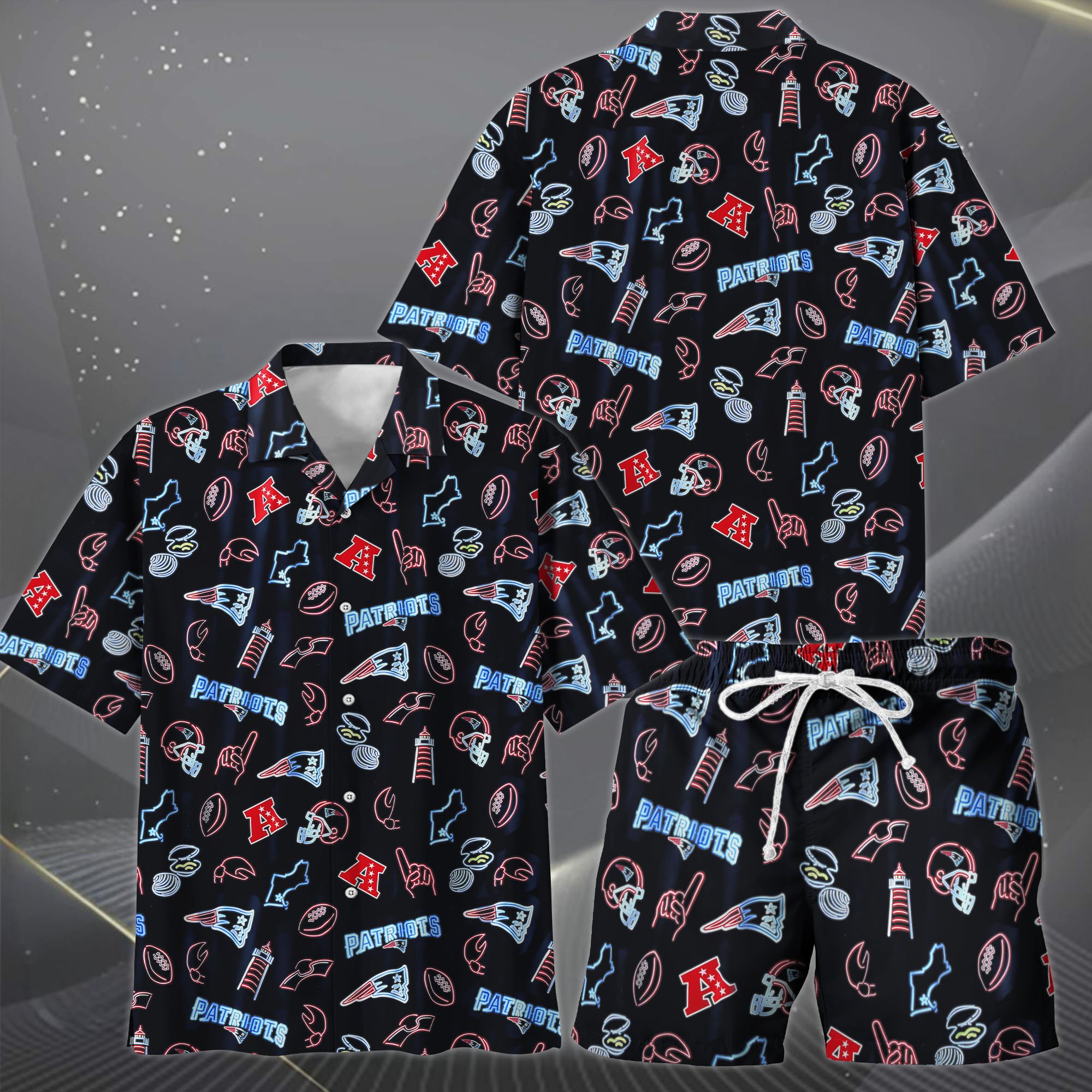 Alternative view of New England Patriots Hawaiian Shorts Set  2025 Version, Hawaiian Shirts, Sports Shorts, Gifts For Fan EHIVM-03281511