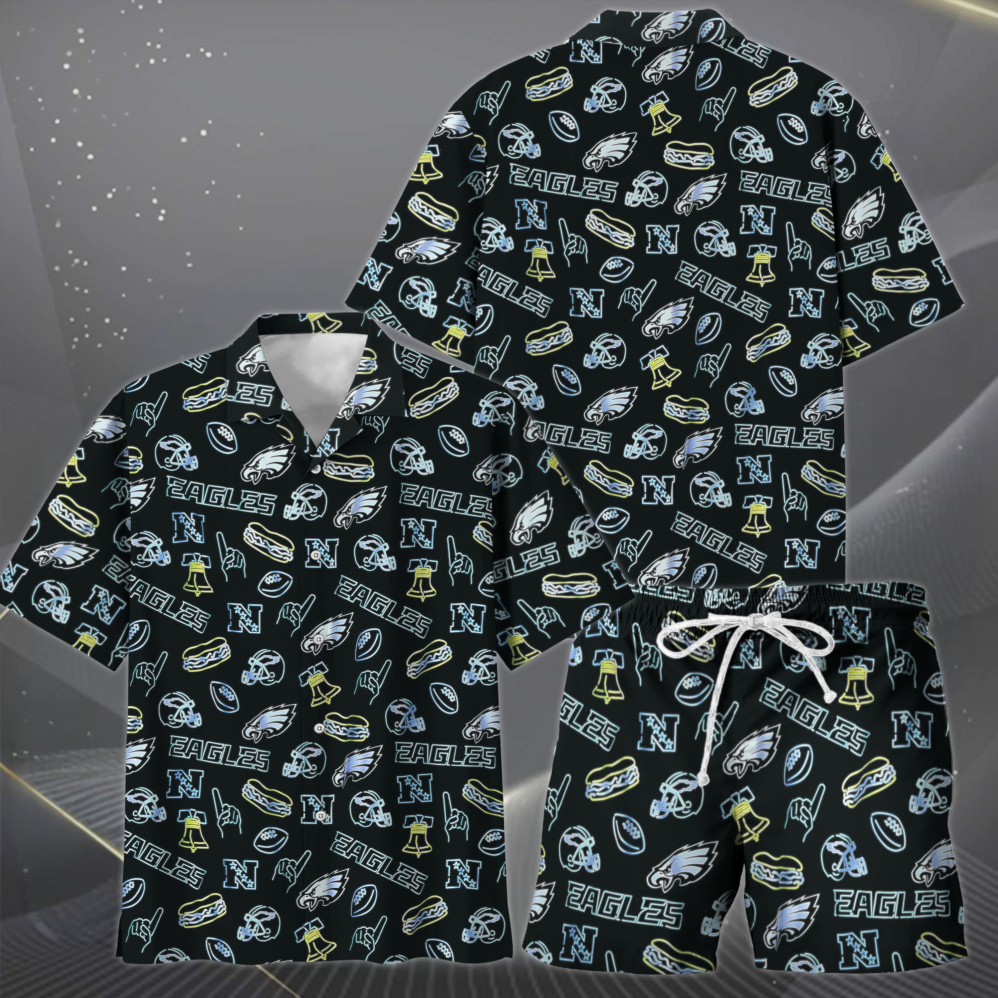 Alternative view of Philadelphia Eagles Hawaiian Shorts Set  2025 Version, Hawaiian Shirts, Sports Shorts, Gifts For Fan EHIVM-03281511