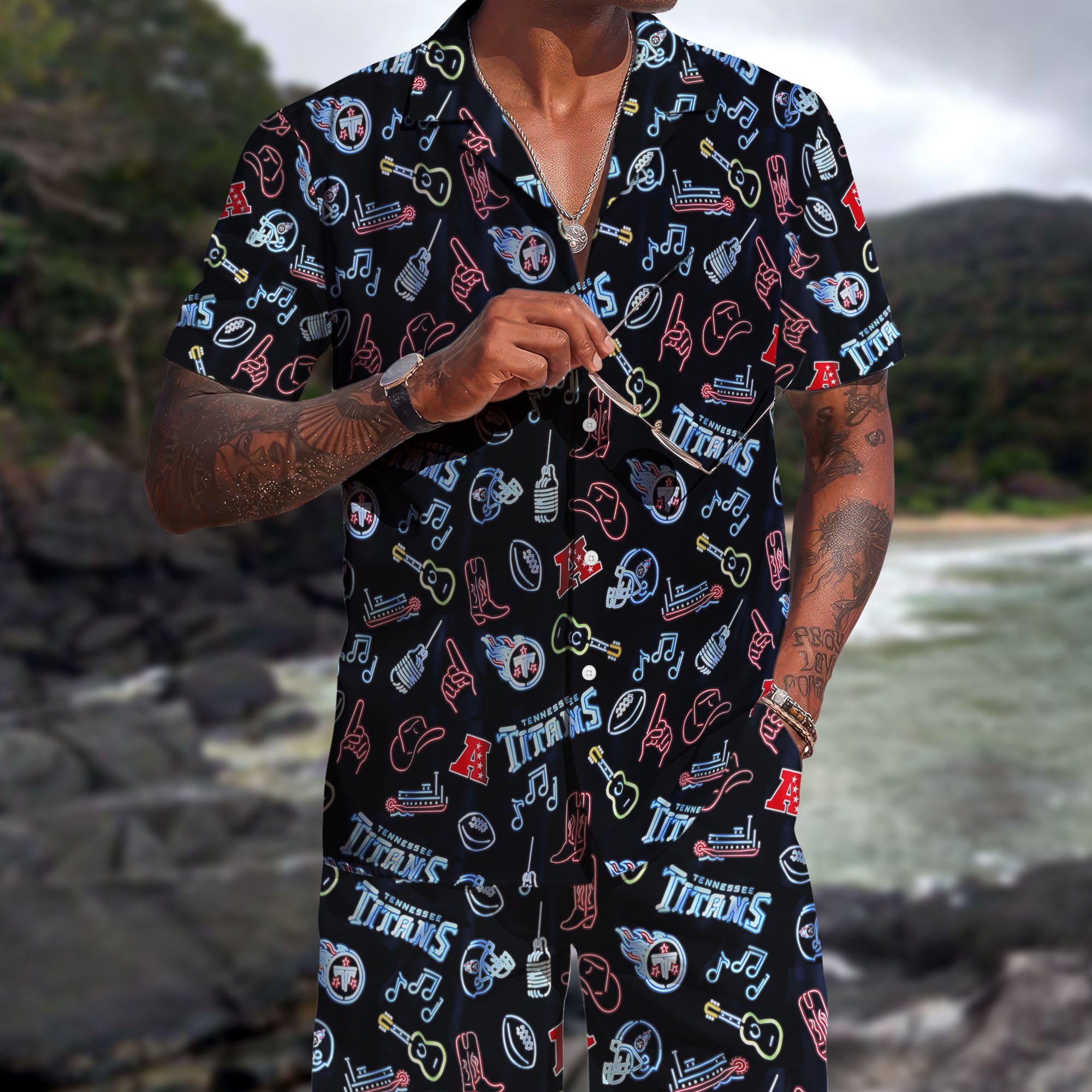 Tennessee Titans Hawaiian Shorts Set  2025 Version, Hawaiian Shirts, Sports Shorts, Gifts For Fan EHIVM-03281511