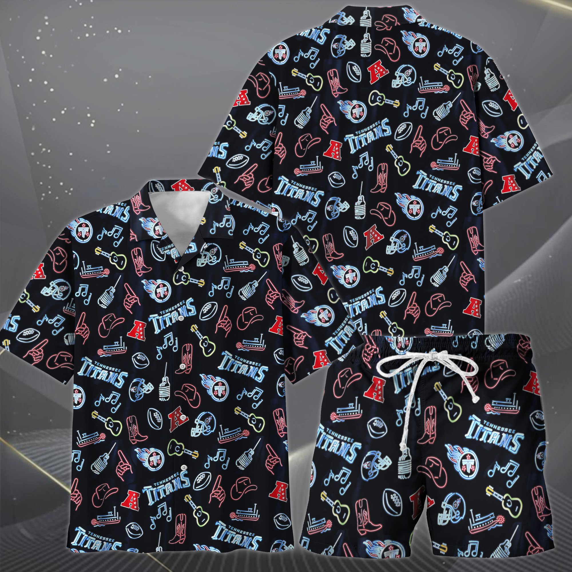 Alternative view of Tennessee Titans Hawaiian Shorts Set  2025 Version, Hawaiian Shirts, Sports Shorts, Gifts For Fan EHIVM-03281511