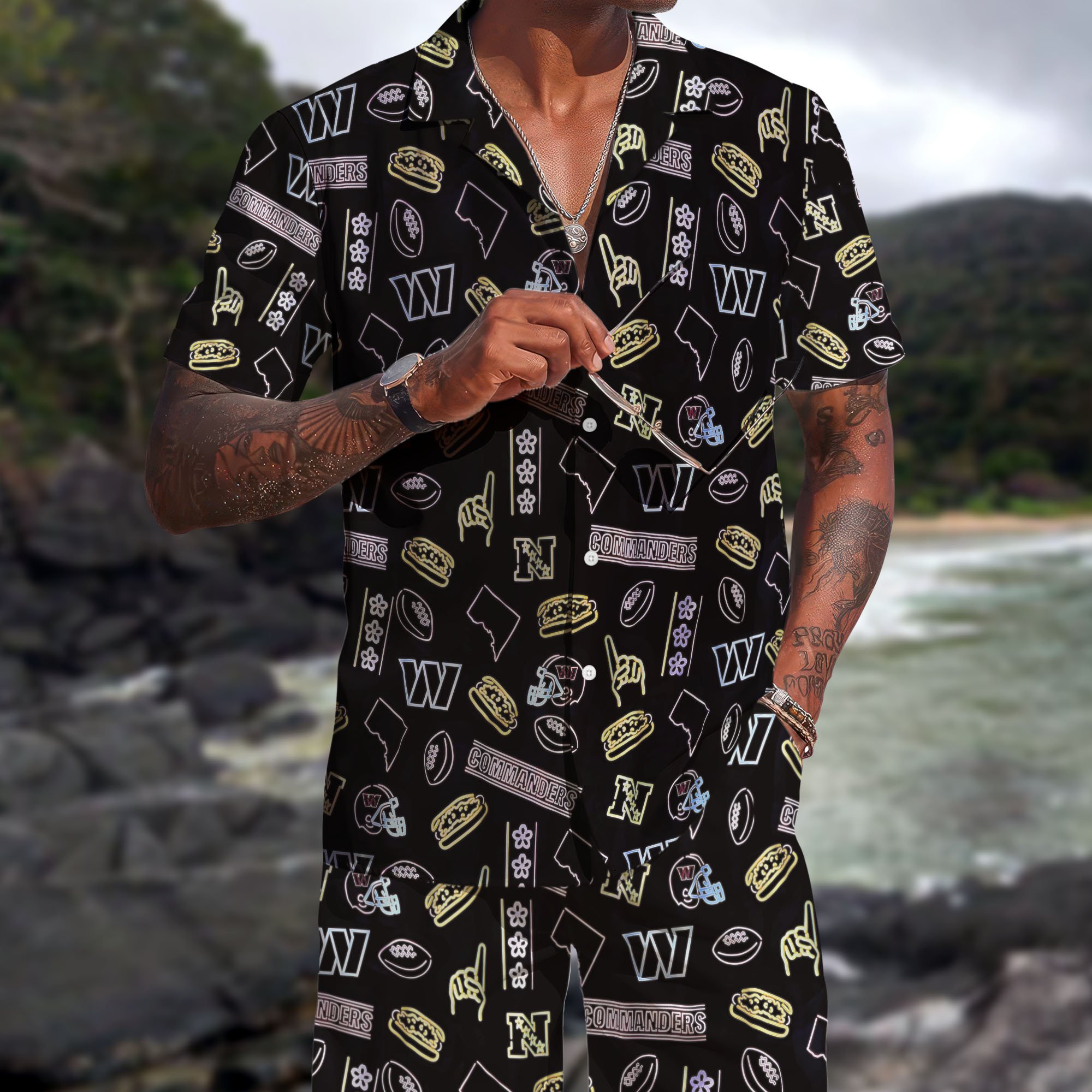 Washington Commanders Hawaiian Shorts Set  2025 Version, Hawaiian Shirts, Sports Shorts, Gifts For Fan EHIVM-03281511
