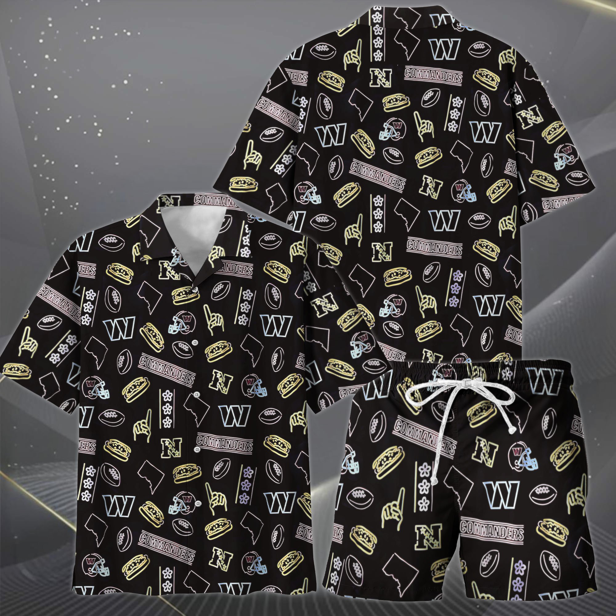 Alternative view of Washington Commanders Hawaiian Shorts Set  2025 Version, Hawaiian Shirts, Sports Shorts, Gifts For Fan EHIVM-03281511