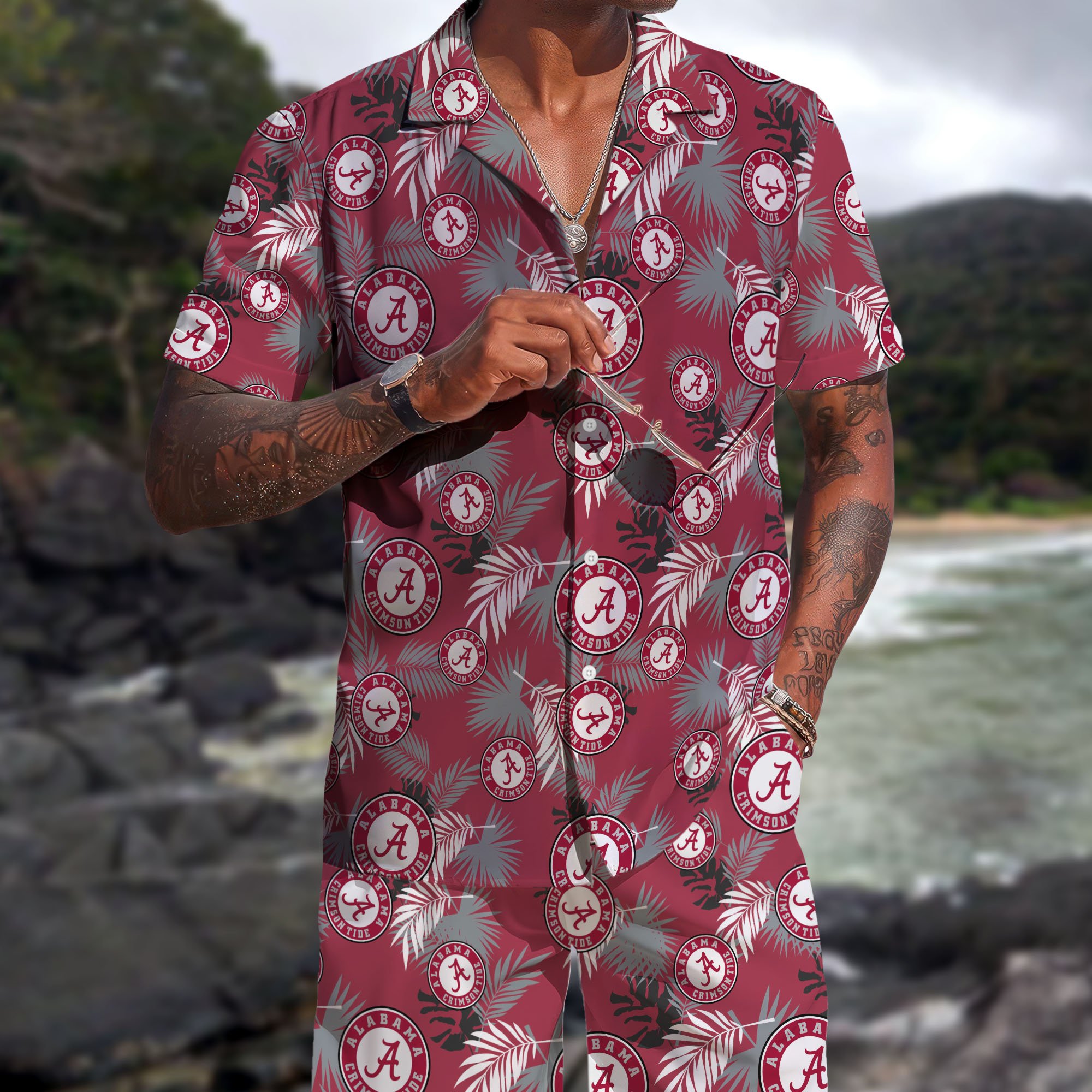 Alabama Crimson Tide Hawaiian Shorts Set  2025 Version, Hawaiian Shirts, Sports Shorts, Gifts For Fan EHIVM-04171878