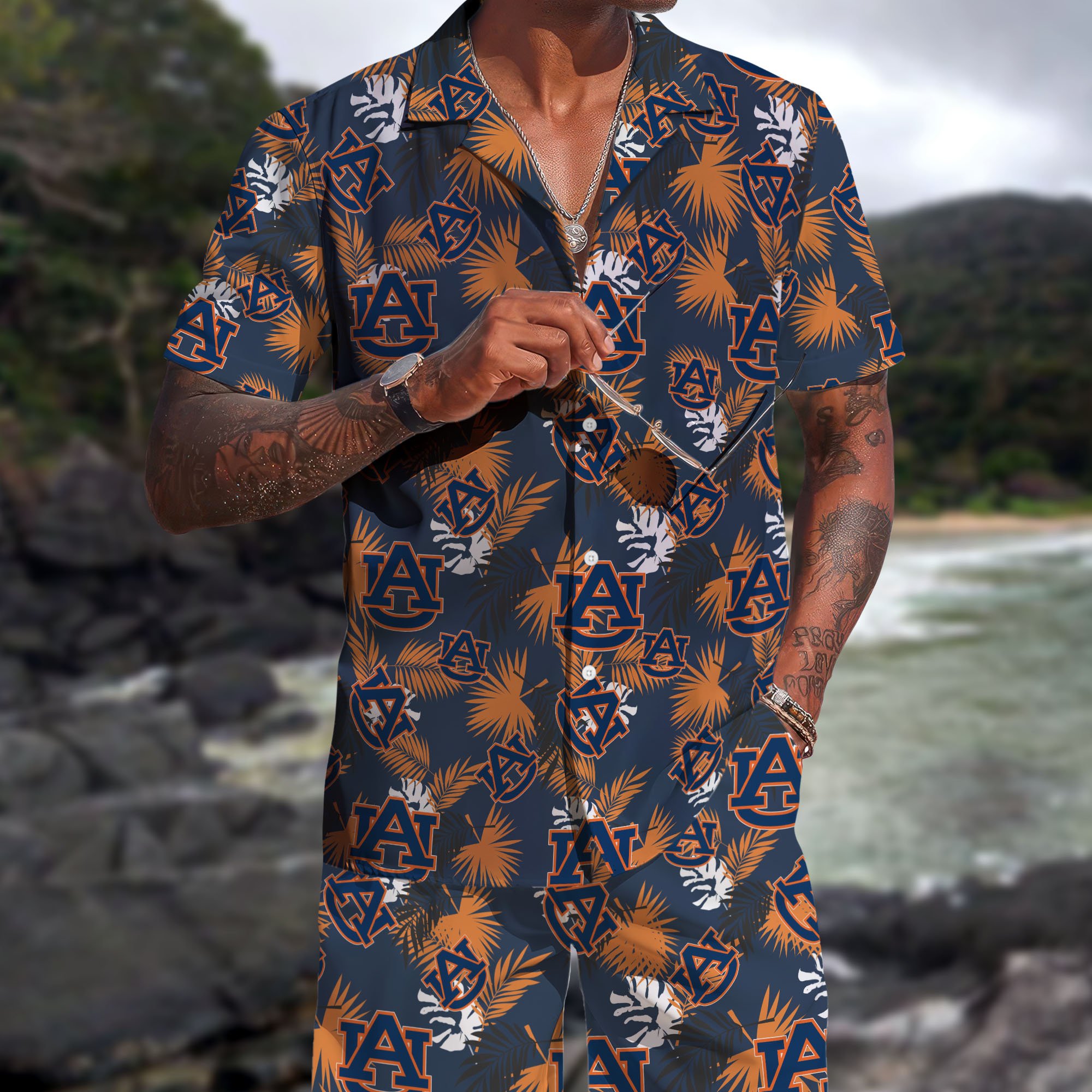 Auburn Tigers Hawaiian Shorts Set  2025 Version, Hawaiian Shirts, Sports Shorts, Gifts For Fan EHIVM-04171878