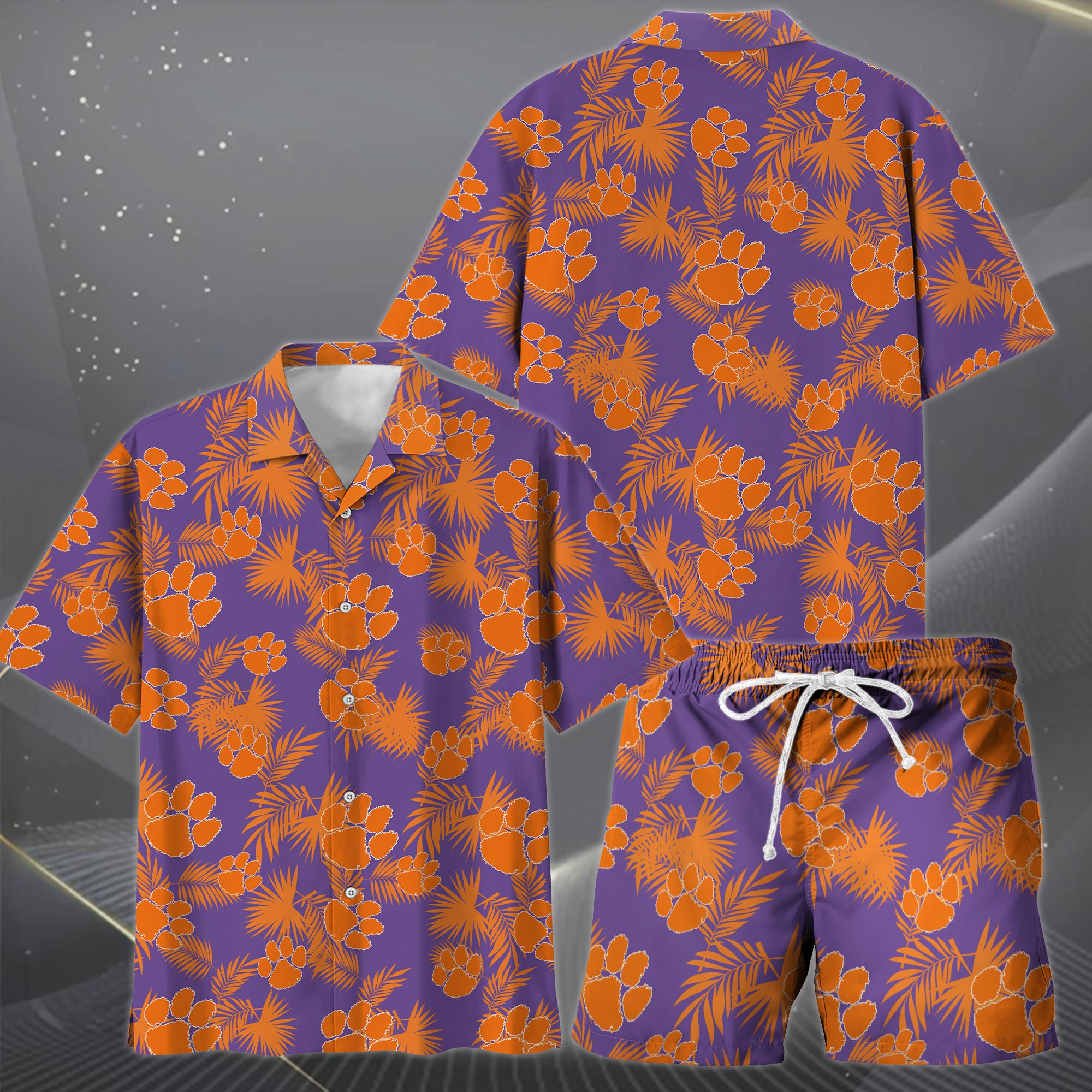 Alternative view of Clemson Tigers Hawaiian Shorts Set  2025 Version, Hawaiian Shirts, Sports Shorts, Gifts For Fan EHIVM-04171878