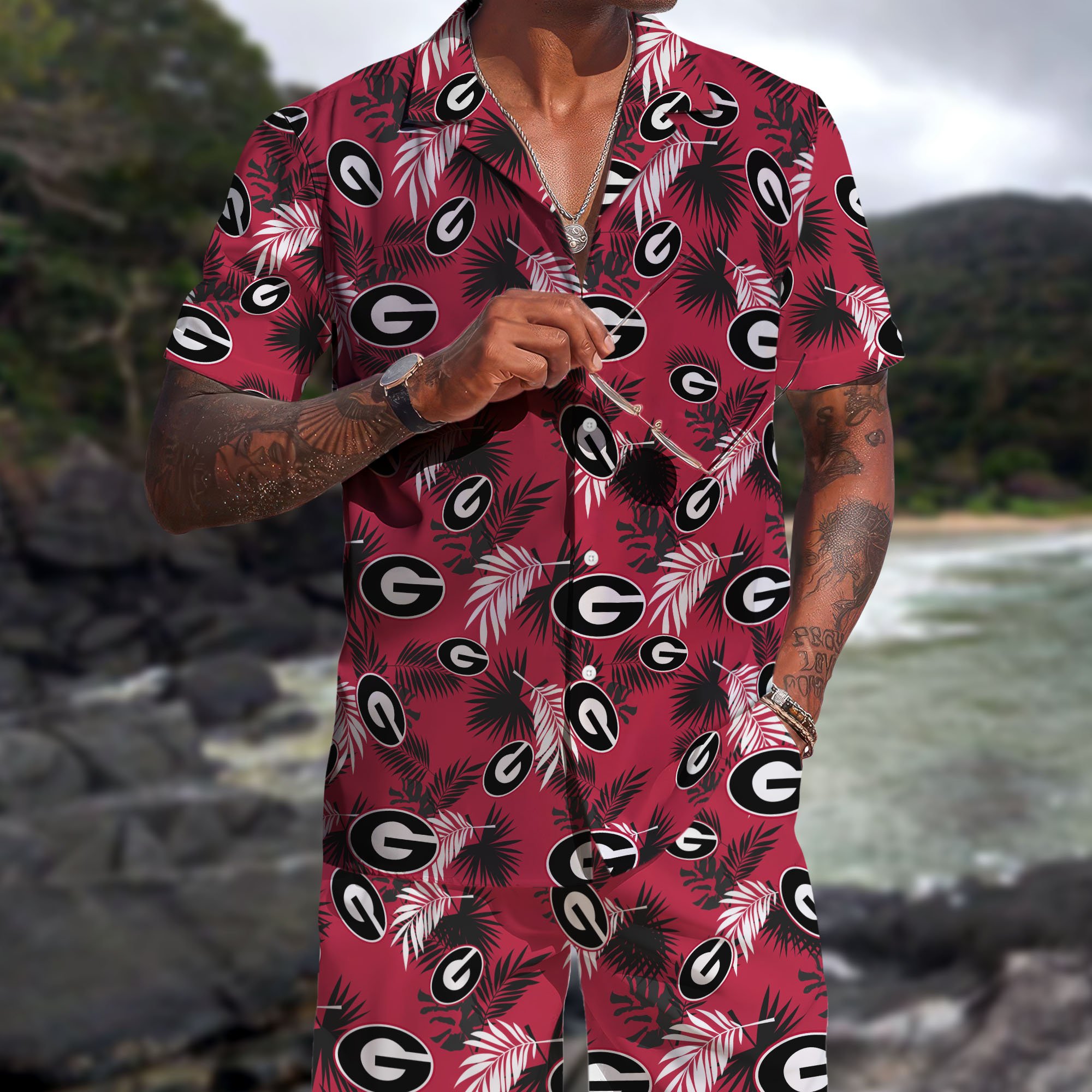 Georgia Bulldogs Hawaiian Shorts Set  2025 Version, Hawaiian Shirts, Sports Shorts, Gifts For Fan EHIVM-04171878