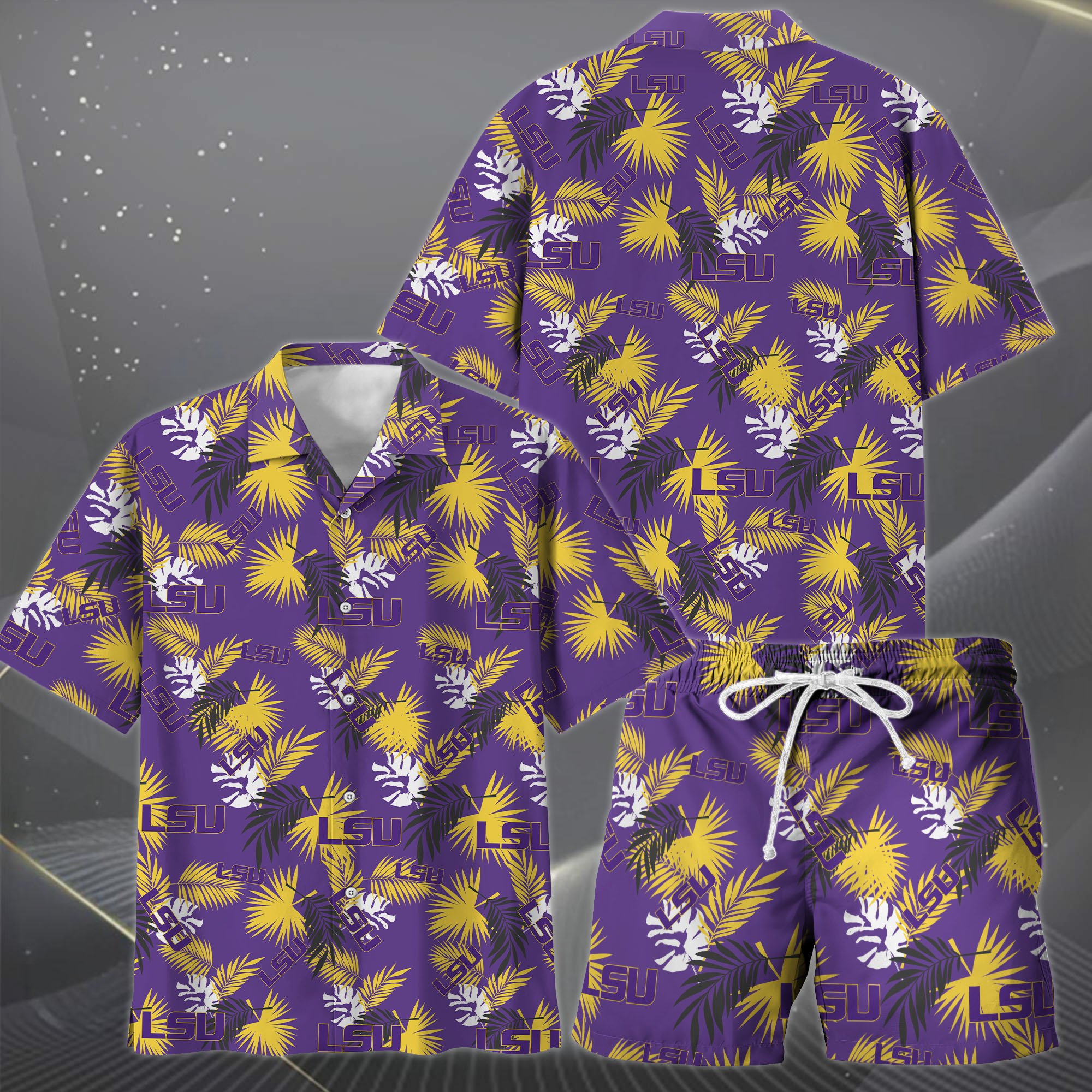 Alternative view of LSU TIGERS Hawaiian Shorts Set  2025 Version, Hawaiian Shirts, Sports Shorts, Gifts For Fan EHIVM-04171878