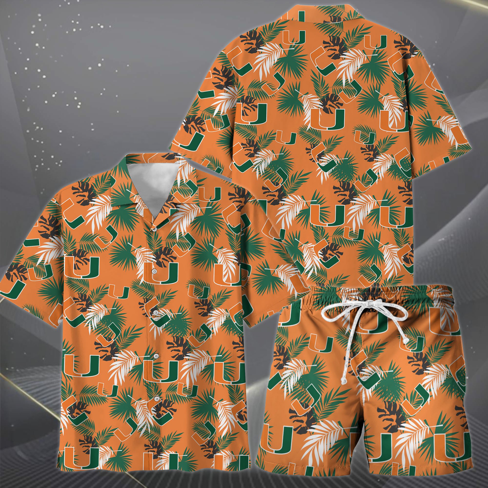 Alternative view of Miami Hurricanes Hawaiian Shorts Set  2025 Version, Hawaiian Shirts, Sports Shorts, Gifts For Fan EHIVM-04171878
