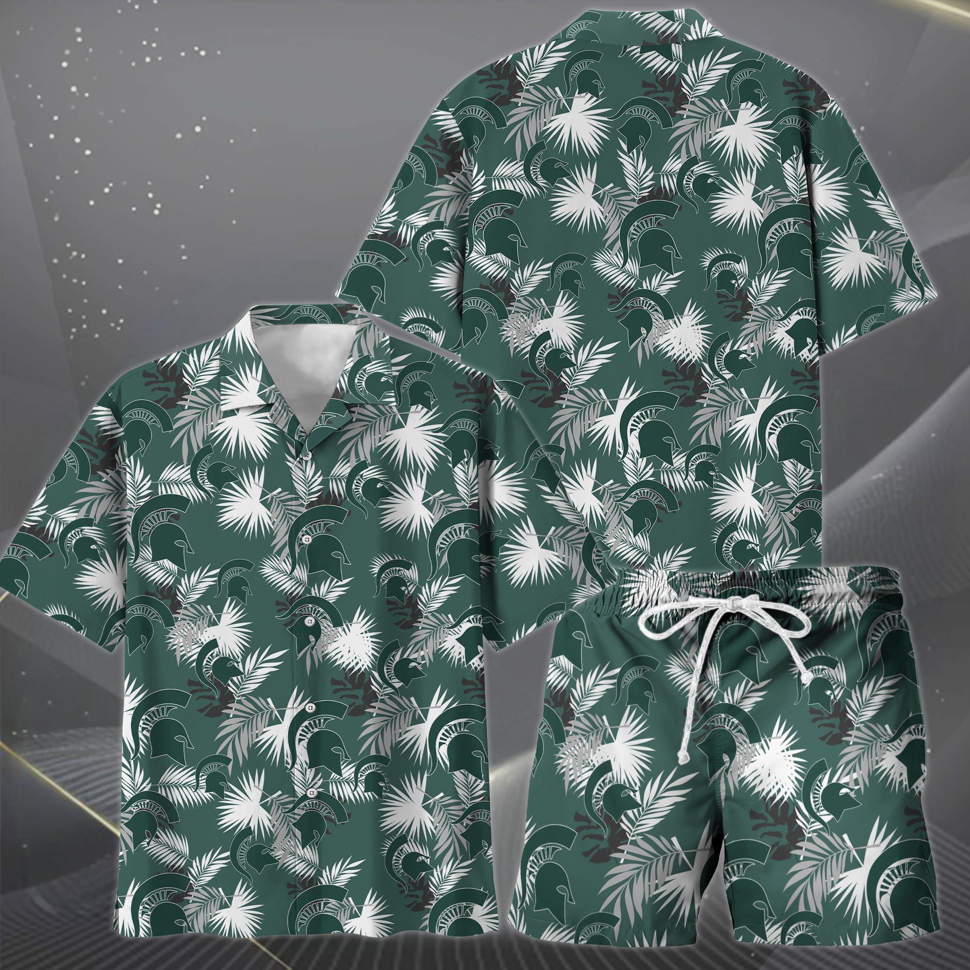 Alternative view of Michigan State Spartans Hawaiian Shorts Set  2025 Version, Hawaiian Shirts, Sports Shorts, Gifts For Fan EHIVM-04171878