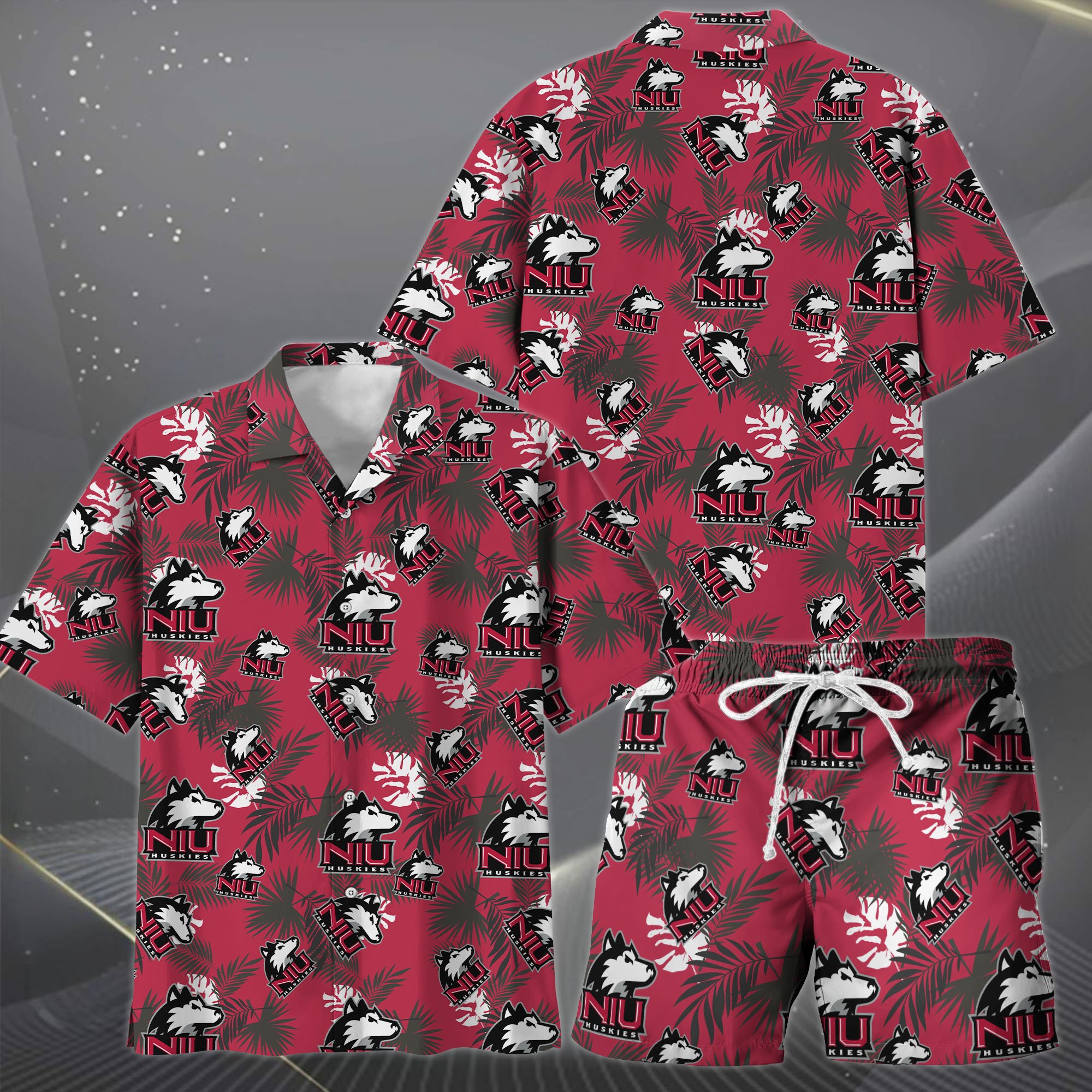 Alternative view of Northern Illinois Huskies Hawaiian Shorts Set  2025 Version, Hawaiian Shirts, Sports Shorts, Gifts For Fan EHIVM-04171878