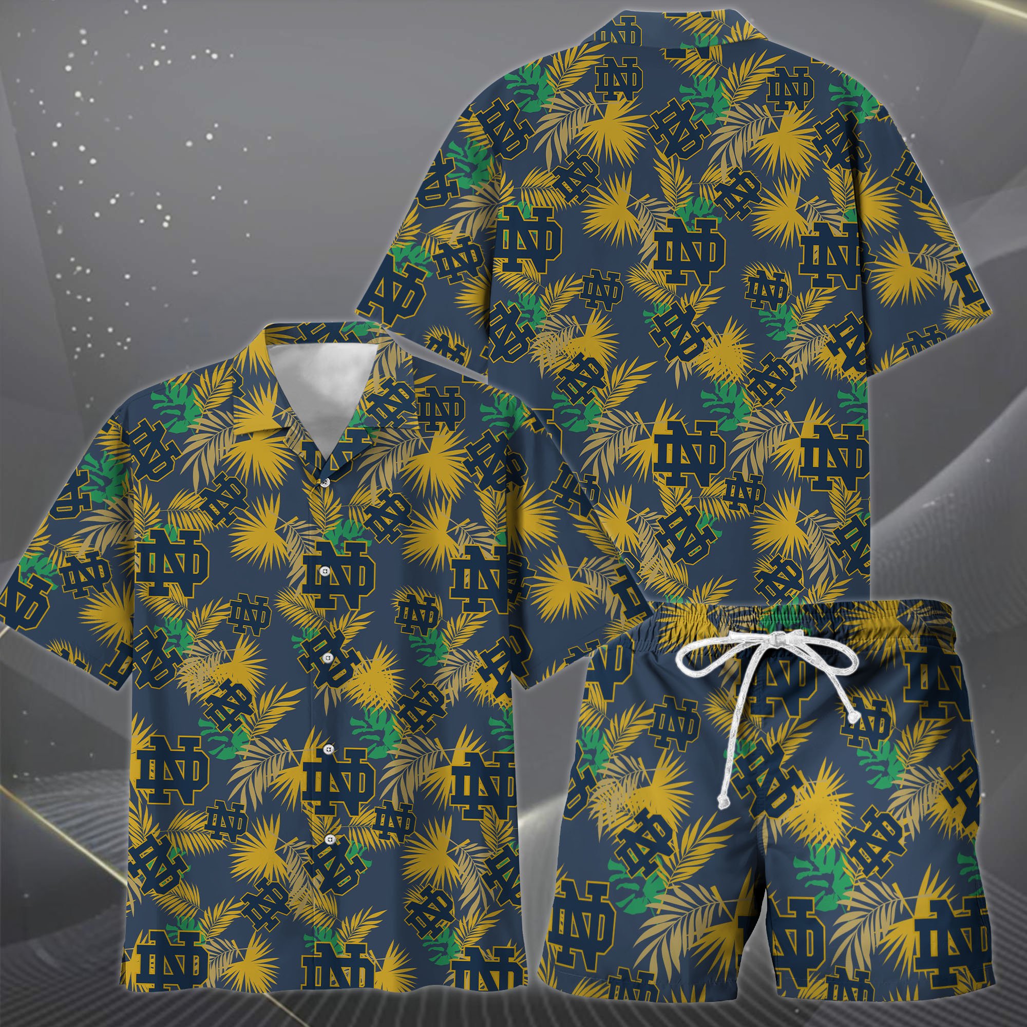Alternative view of Notre Dame Fighting Irish Hawaiian Shorts Set  2025 Version, Hawaiian Shirts, Sports Shorts, Gifts For Fan EHIVM-04171878