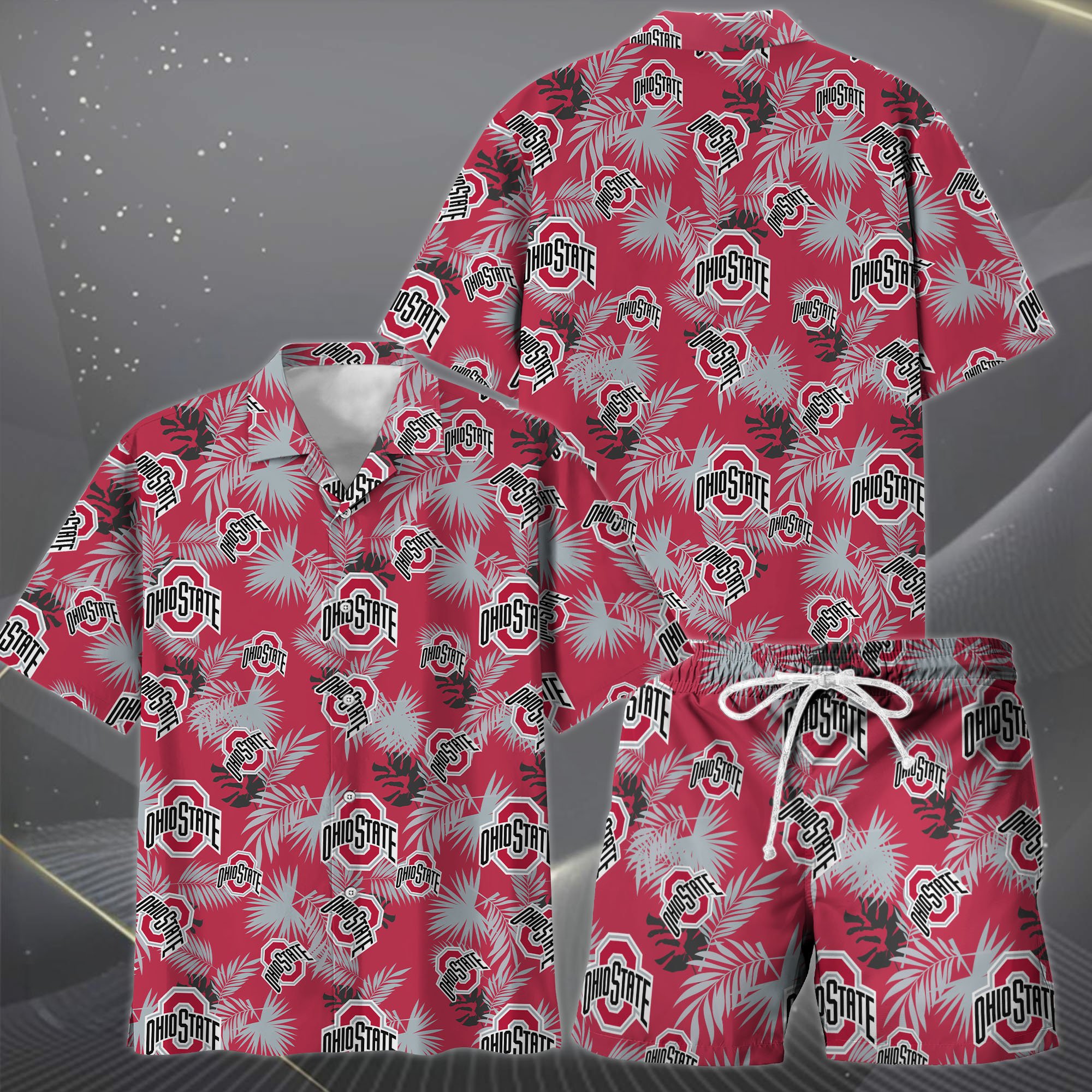 Alternative view of Ohio State Buckeyes Hawaiian Shorts Set  2025 Version, Hawaiian Shirts, Sports Shorts, Gifts For Fan EHIVM-04171878