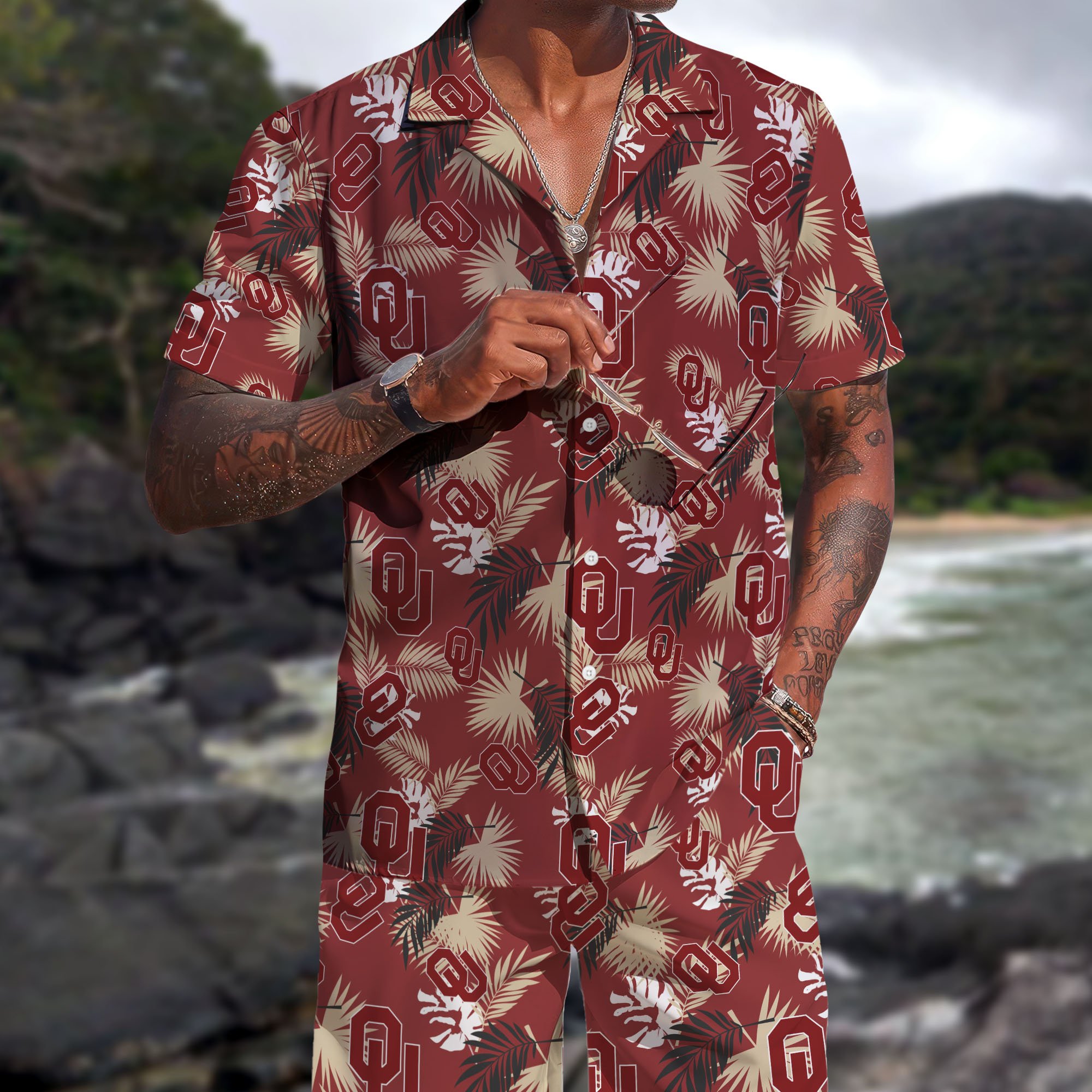 Oklahoma Sooners Hawaiian Shorts Set  2025 Version, Hawaiian Shirts, Sports Shorts, Gifts For Fan EHIVM-04171878