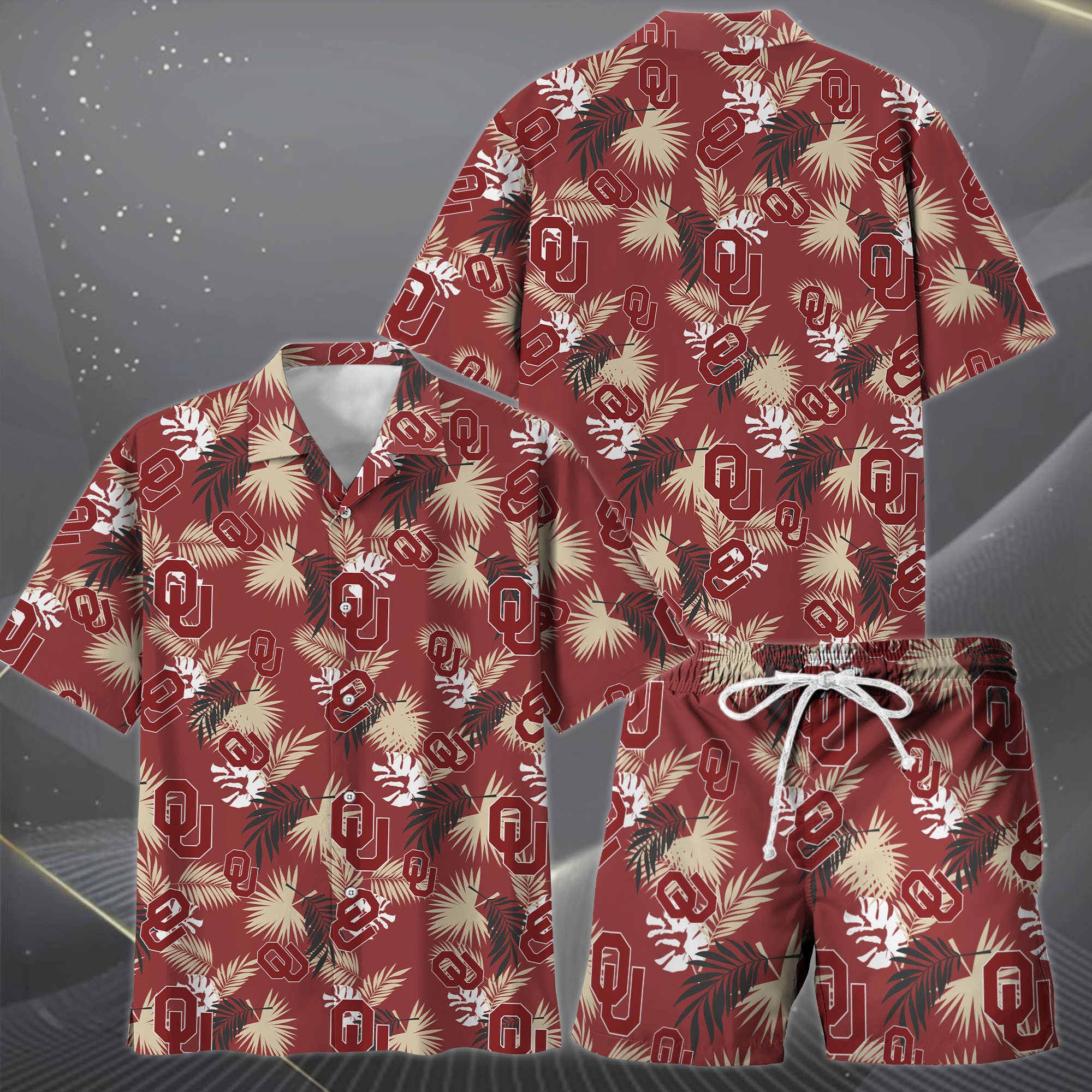 Alternative view of Oklahoma Sooners Hawaiian Shorts Set  2025 Version, Hawaiian Shirts, Sports Shorts, Gifts For Fan EHIVM-04171878