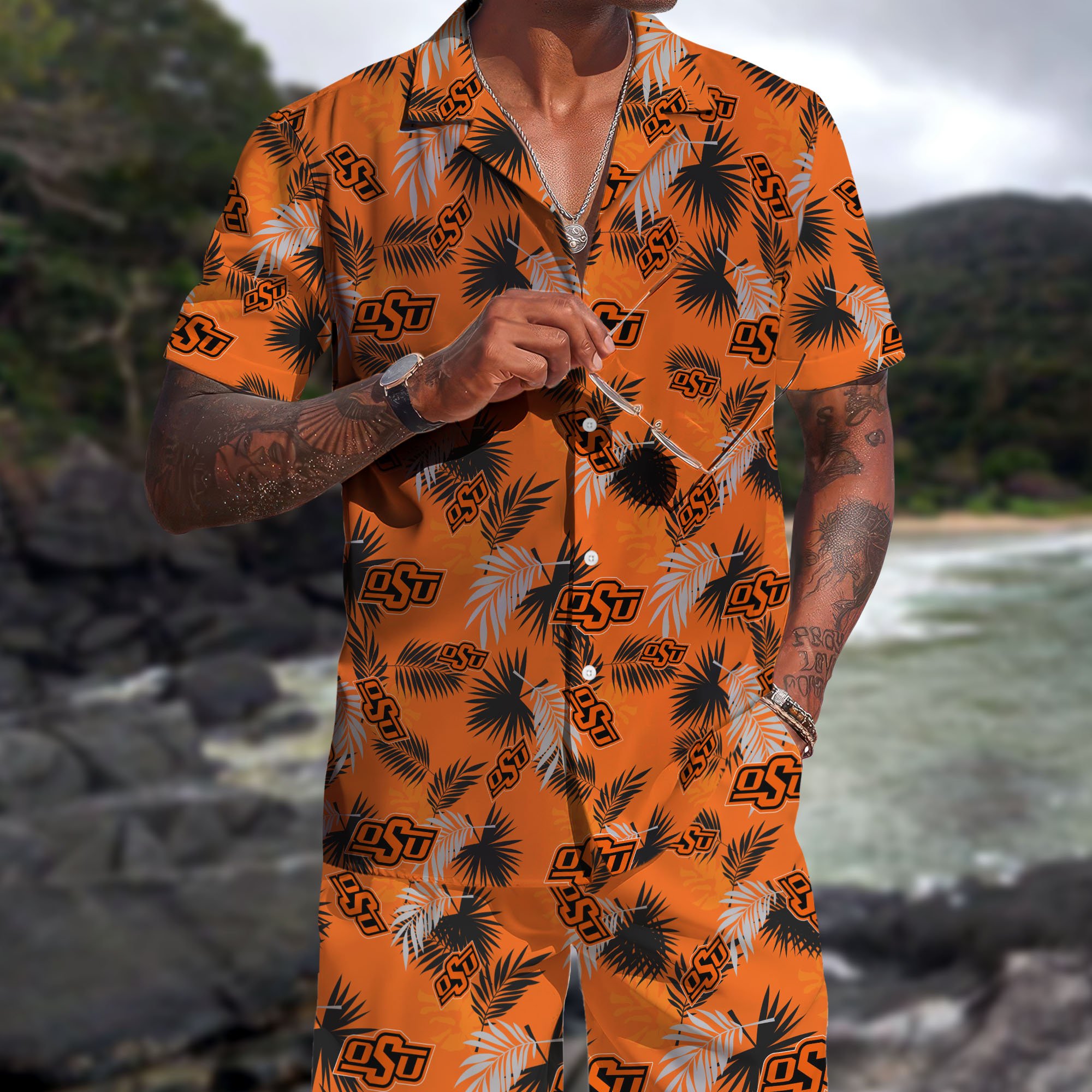 Oklahoma State Cowboys Hawaiian Shorts Set  2025 Version, Hawaiian Shirts, Sports Shorts, Gifts For Fan EHIVM-04171878