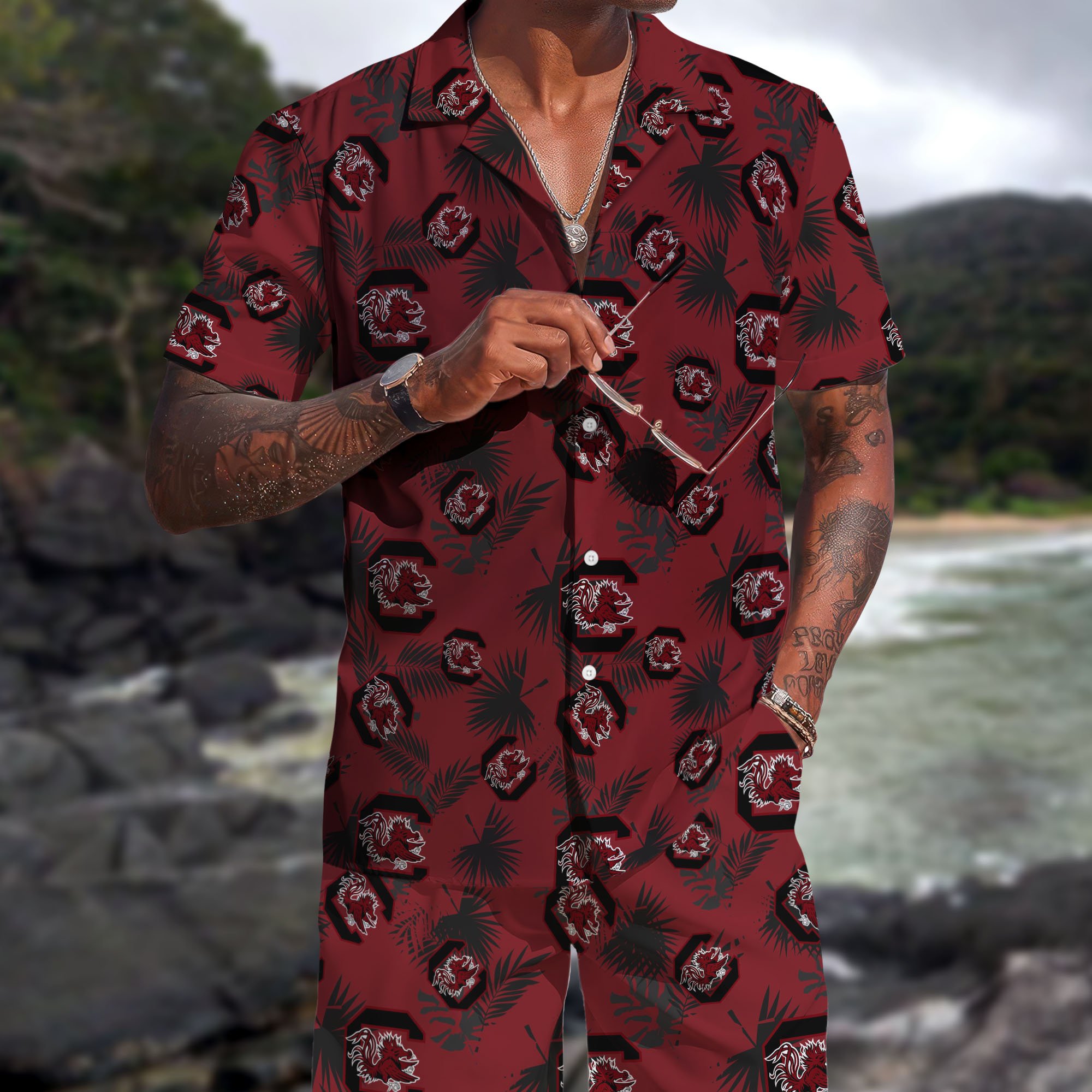 South Carolina Gamecocks Hawaiian Shorts Set  2025 Version, Hawaiian Shirts, Sports Shorts, Gifts For Fan EHIVM-04171878