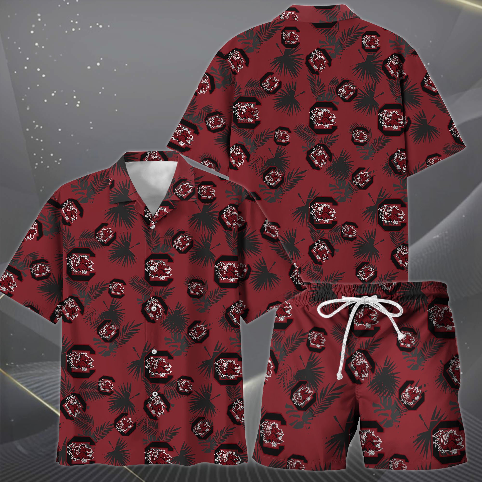 Alternative view of South Carolina Gamecocks Hawaiian Shorts Set  2025 Version, Hawaiian Shirts, Sports Shorts, Gifts For Fan EHIVM-04171878