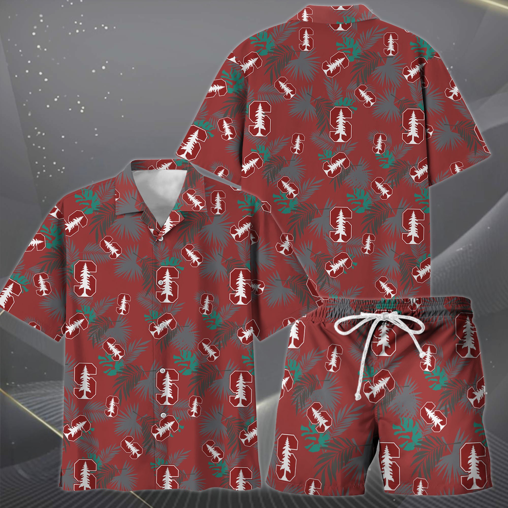 Alternative view of Stanford Cardinal Hawaiian Shorts Set  2025 Version, Hawaiian Shirts, Sports Shorts, Gifts For Fan EHIVM-04171878
