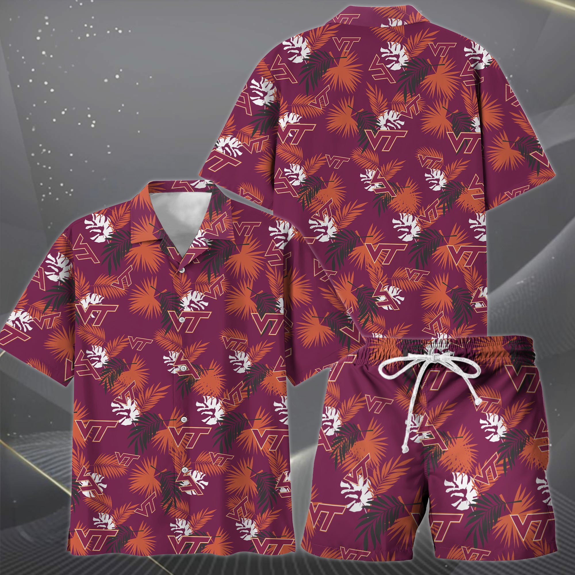 Alternative view of Virginia Tech Hokies Hawaiian Shorts Set  2025 Version, Hawaiian Shirts, Sports Shorts, Gifts For Fan EHIVM-04171878