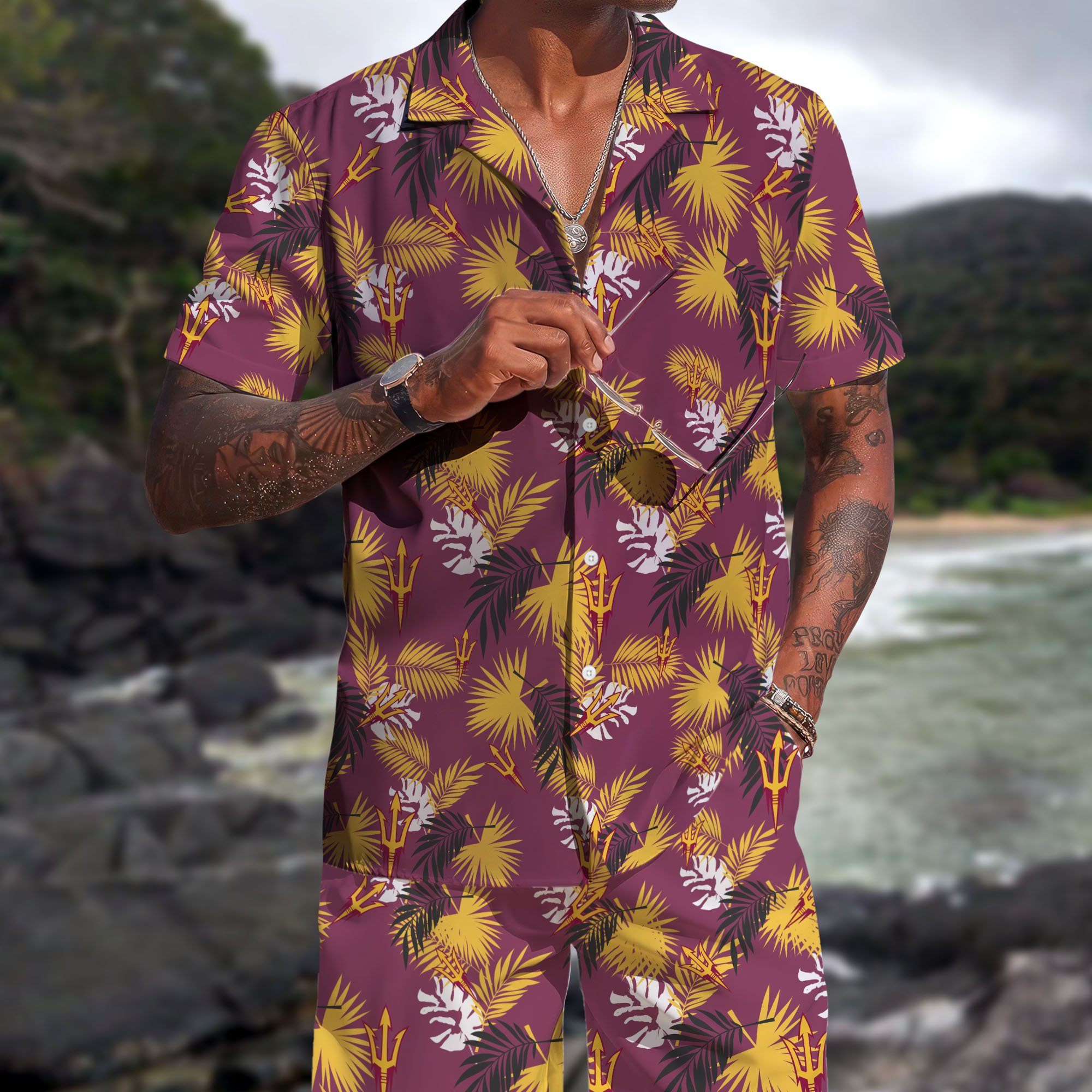 Arizona State Sun Devils Hawaiian Shorts Set  2025 Version, Hawaiian Shirts, Sports Shorts, Gifts For Fan EHIVM-04171878