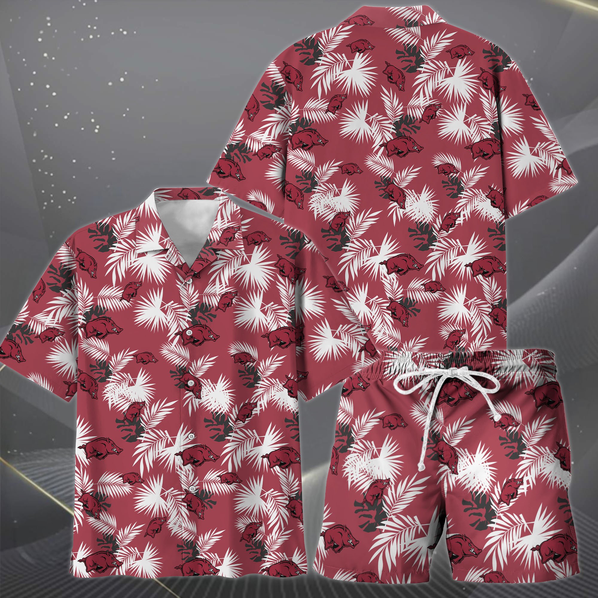 Alternative view of Arkansas Razorbacks Hawaiian Shorts Set  2025 Version, Hawaiian Shirts, Sports Shorts, Gifts For Fan EHIVM-04171878