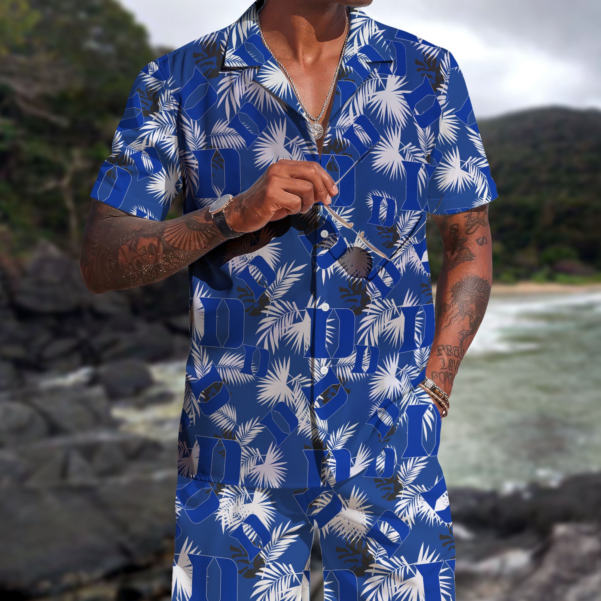 Duke Blue Devils Hawaiian Shorts Set  2025 Version, Hawaiian Shirts, Sports Shorts, Gifts For Fan EHIVM-04171878