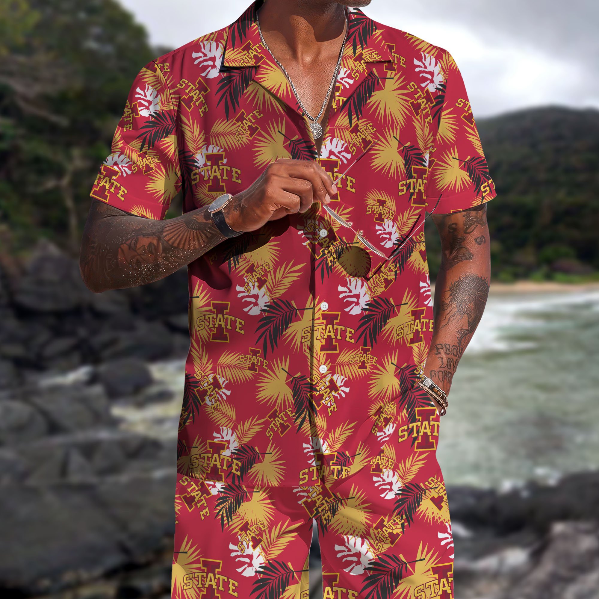 Iowa State Cyclones Hawaiian Shorts Set  2025 Version, Hawaiian Shirts, Sports Shorts, Gifts For Fan EHIVM-04171878