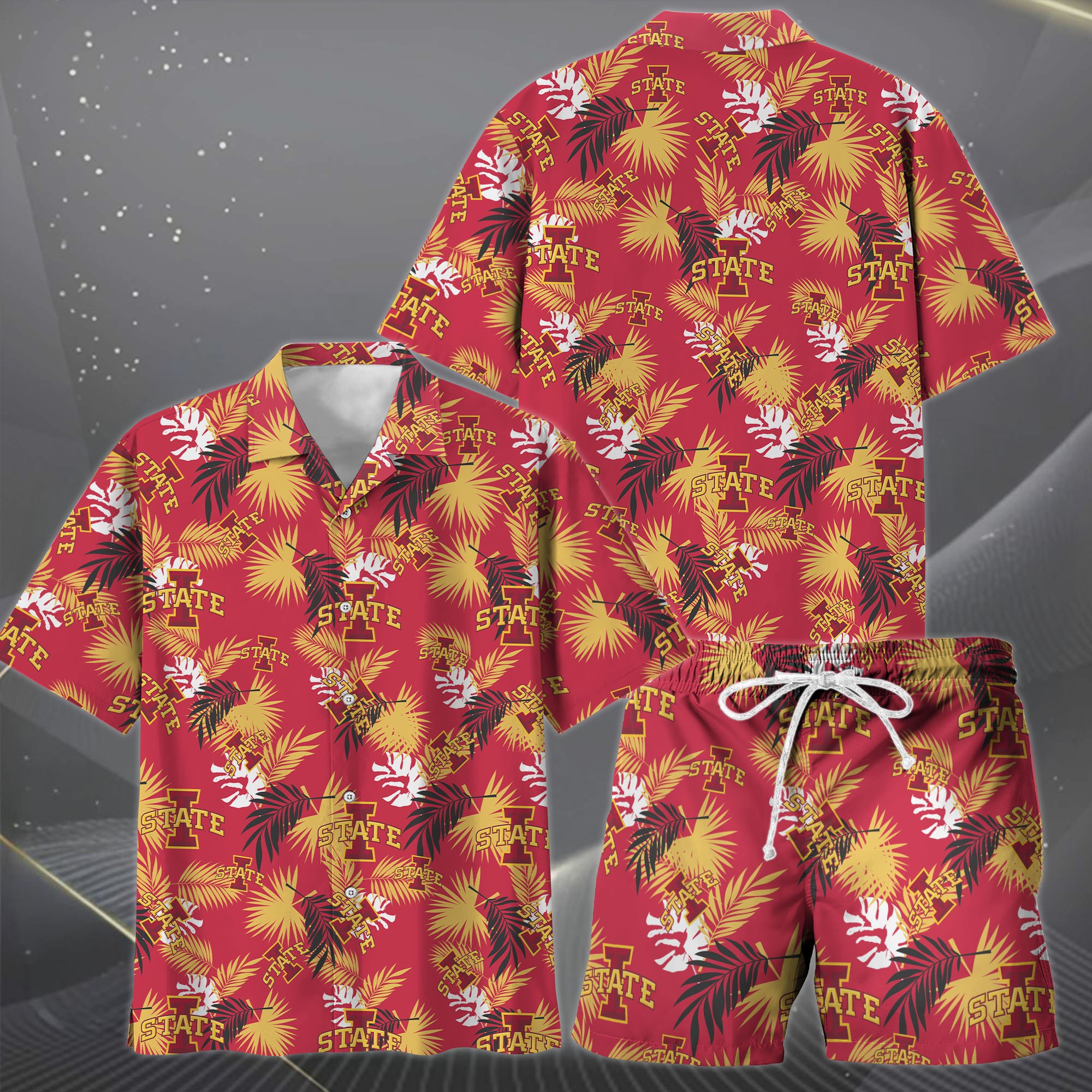 Alternative view of Iowa State Cyclones Hawaiian Shorts Set  2025 Version, Hawaiian Shirts, Sports Shorts, Gifts For Fan EHIVM-04171878