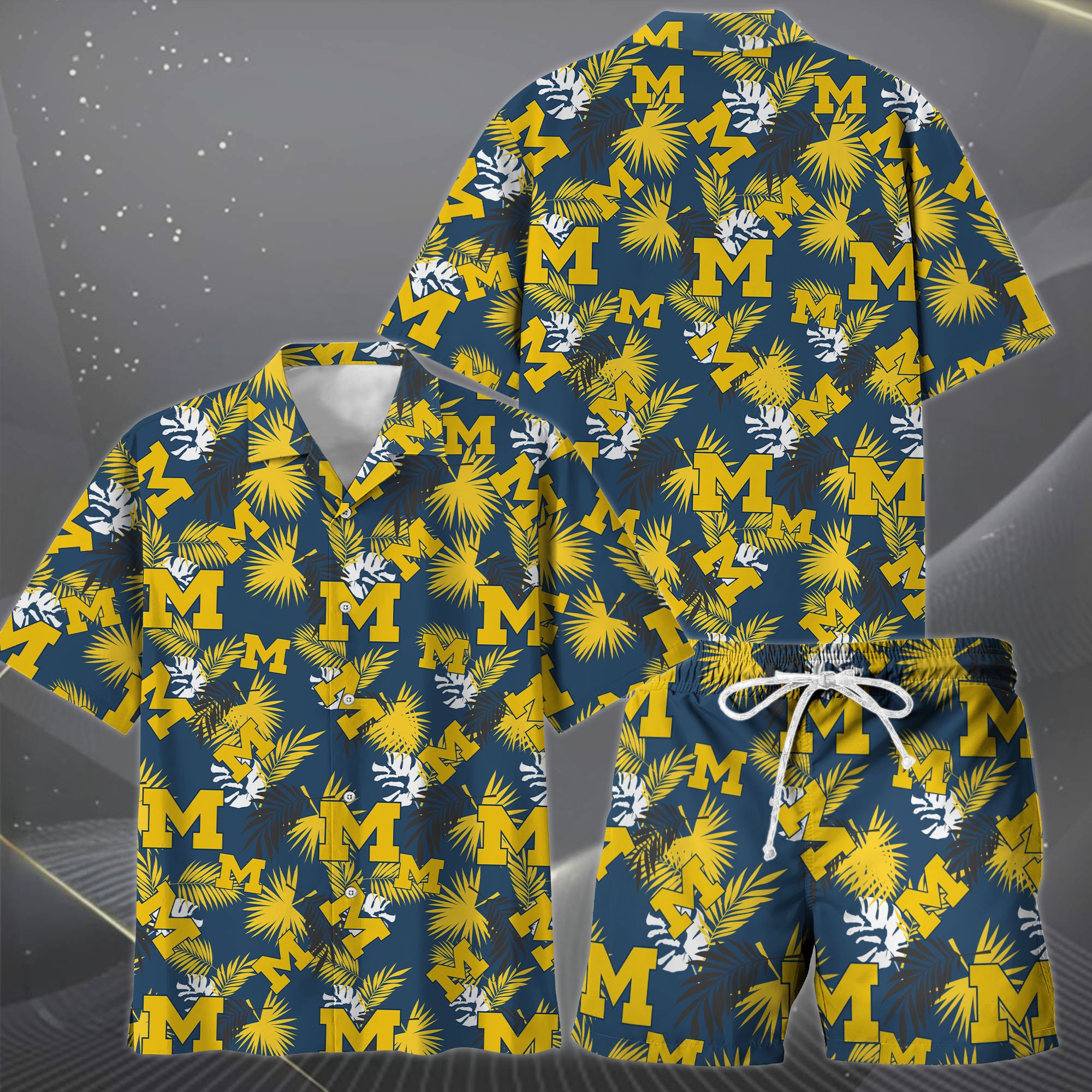 Alternative view of Michigan Wolverines Hawaiian Shorts Set  2025 Version, Hawaiian Shirts, Sports Shorts, Gifts For Fan EHIVM-04171878