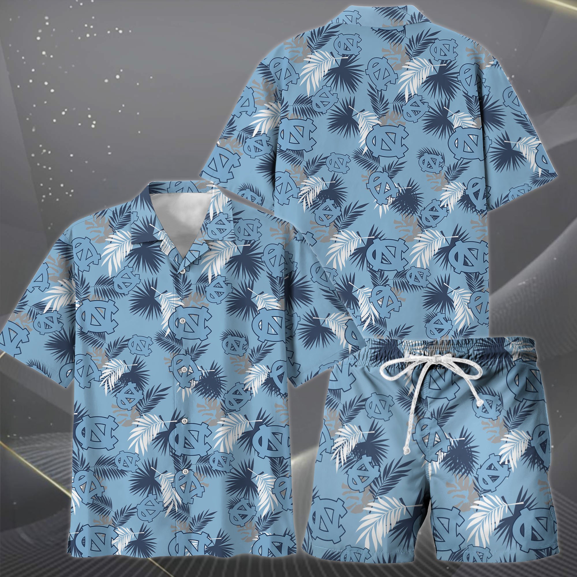 Alternative view of North Carolina Tar Heels Hawaiian Shorts Set  2025 Version, Hawaiian Shirts, Sports Shorts, Gifts For Fan EHIVM-04171878