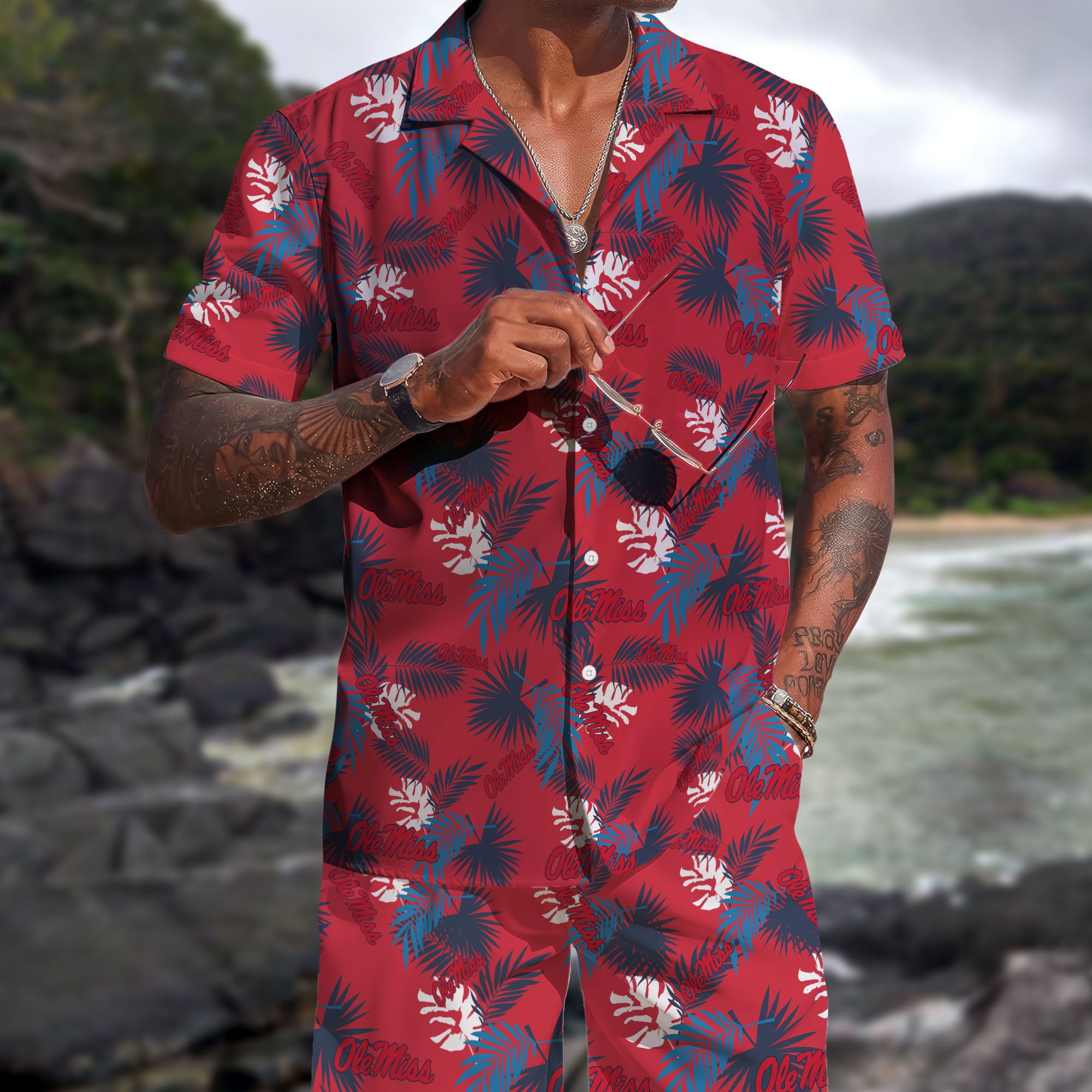 Ole Miss Rebels Hawaiian Shorts Set  2025 Version, Hawaiian Shirts, Sports Shorts, Gifts For Fan EHIVM-04171878