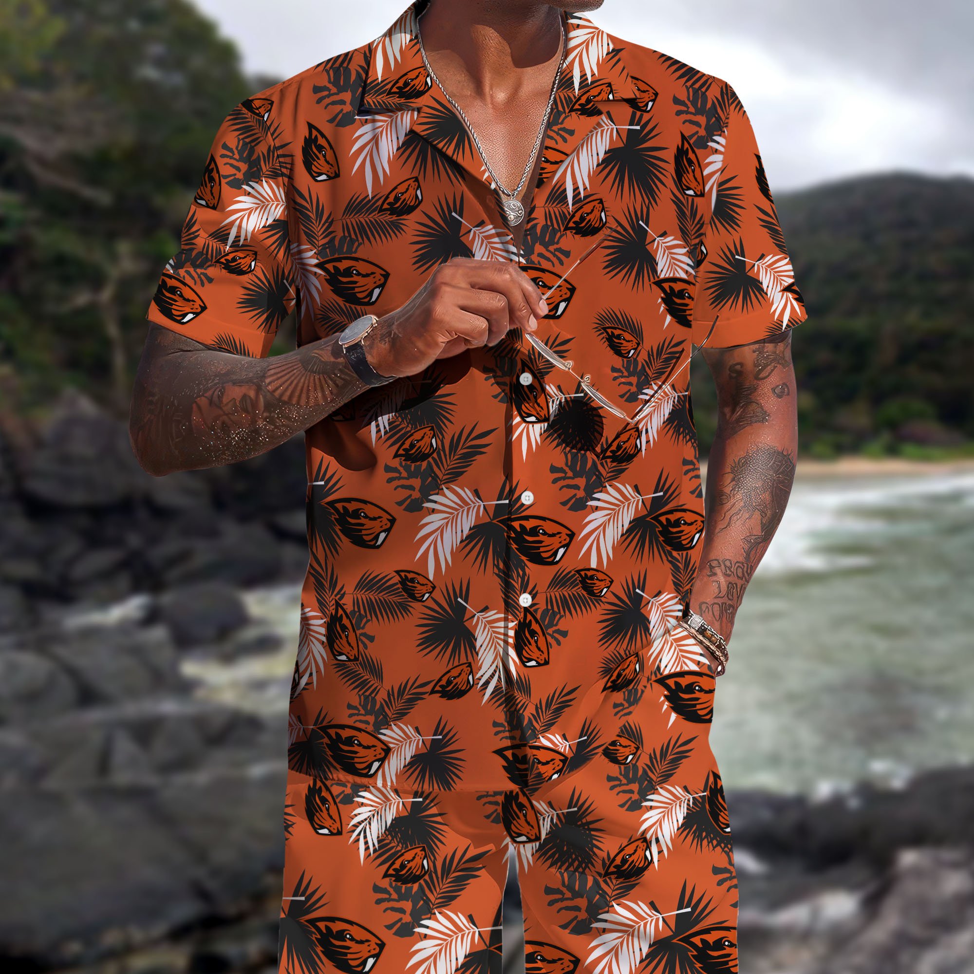 Oregon State Beavers Hawaiian Shorts Set  2025 Version, Hawaiian Shirts, Sports Shorts, Gifts For Fan EHIVM-04171878
