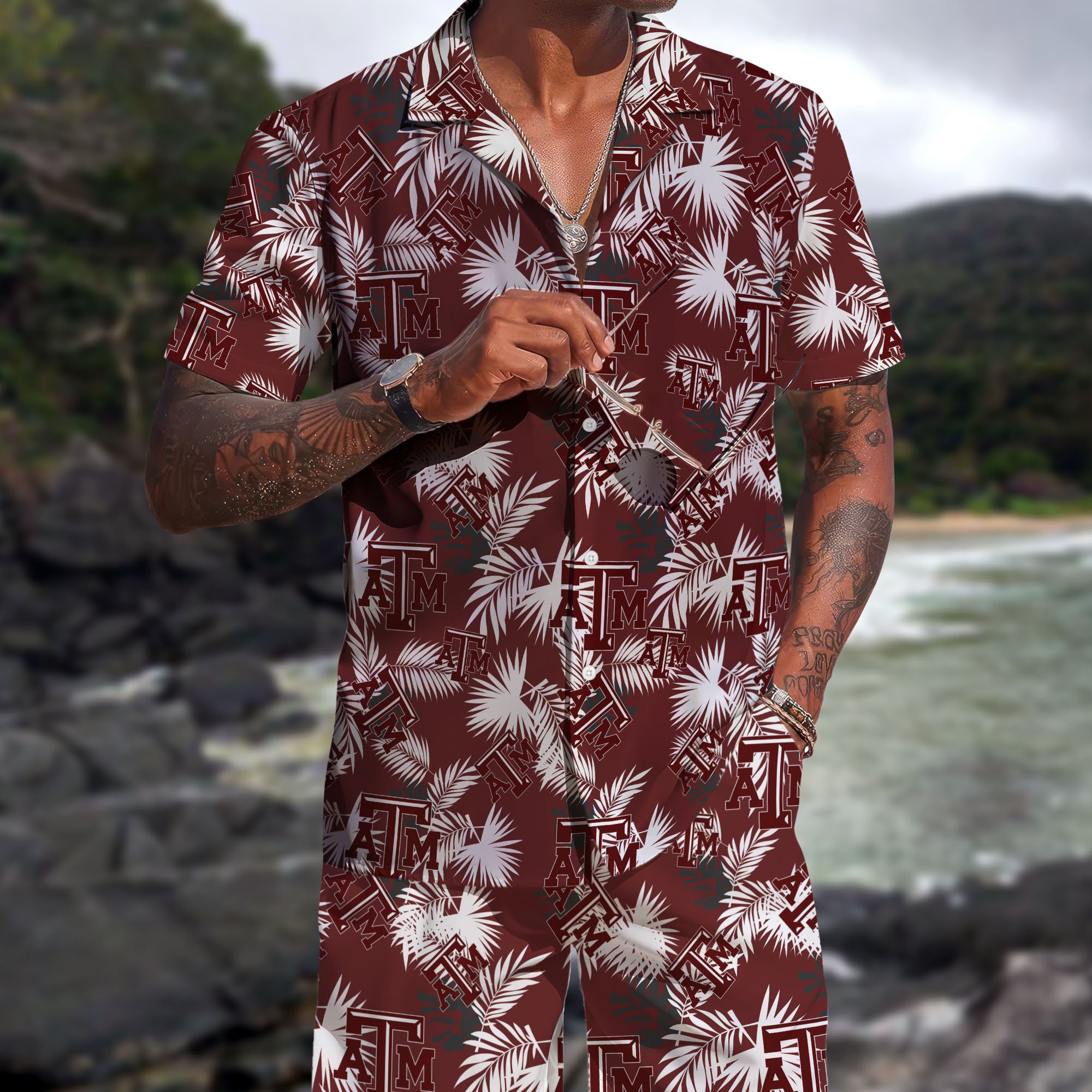 Texas A&M Aggies Hawaiian Shorts Set  2025 Version, Hawaiian Shirts, Sports Shorts, Gifts For Fan EHIVM-04171878