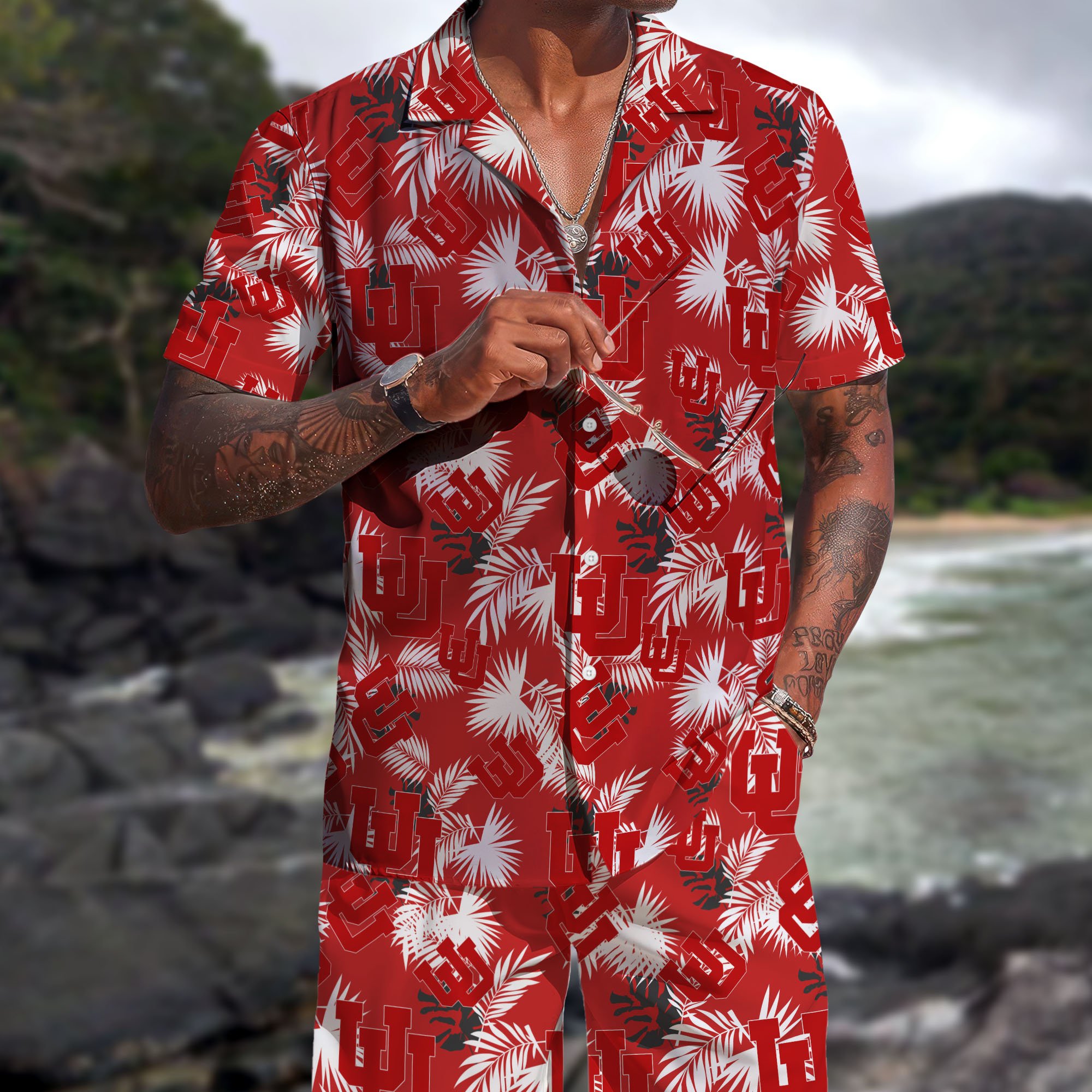 Utah Utes Hawaiian Shorts Set  2025 Version, Hawaiian Shirts, Sports Shorts, Gifts For Fan EHIVM-04171878
