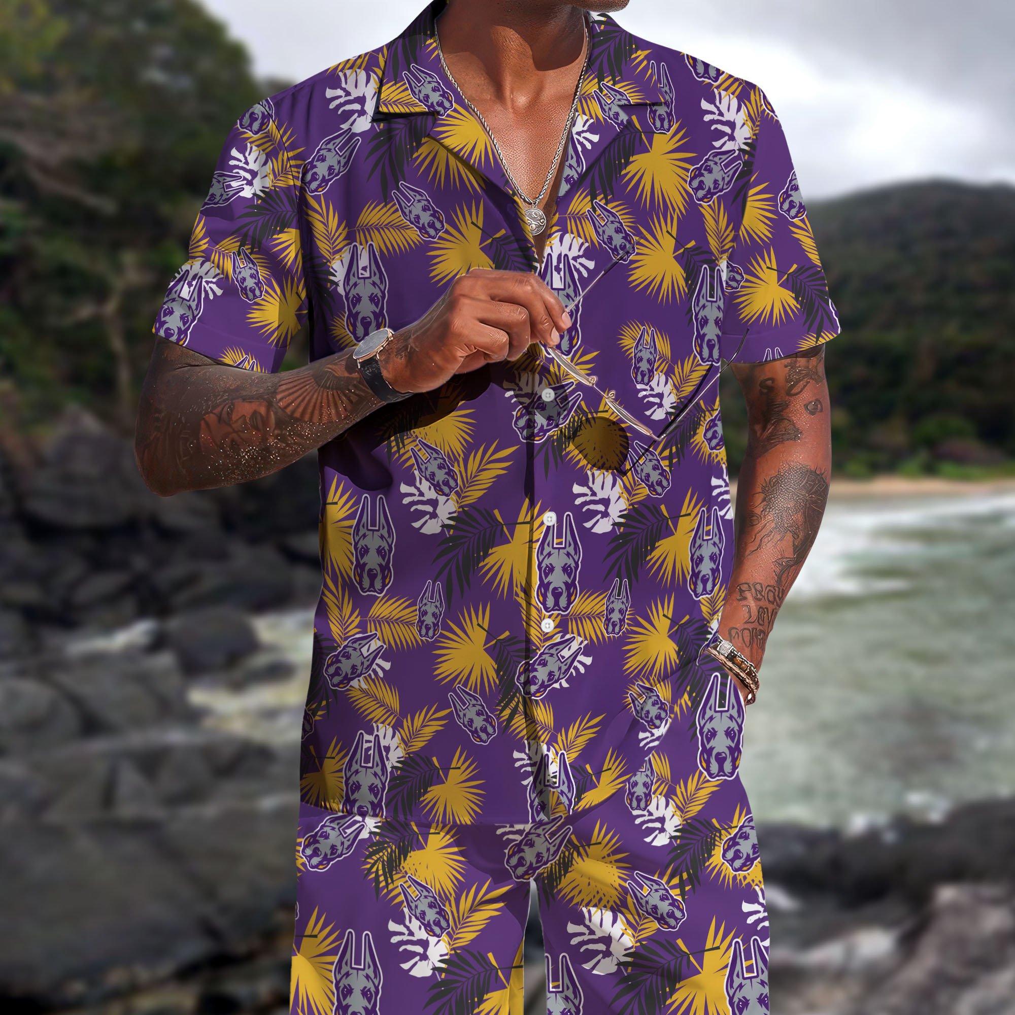 Albany Great Danes Hawaiian Shorts Set  2025 Version, Hawaiian Shirts, Sports Shorts, Gifts For Fan EHIVM-04171878