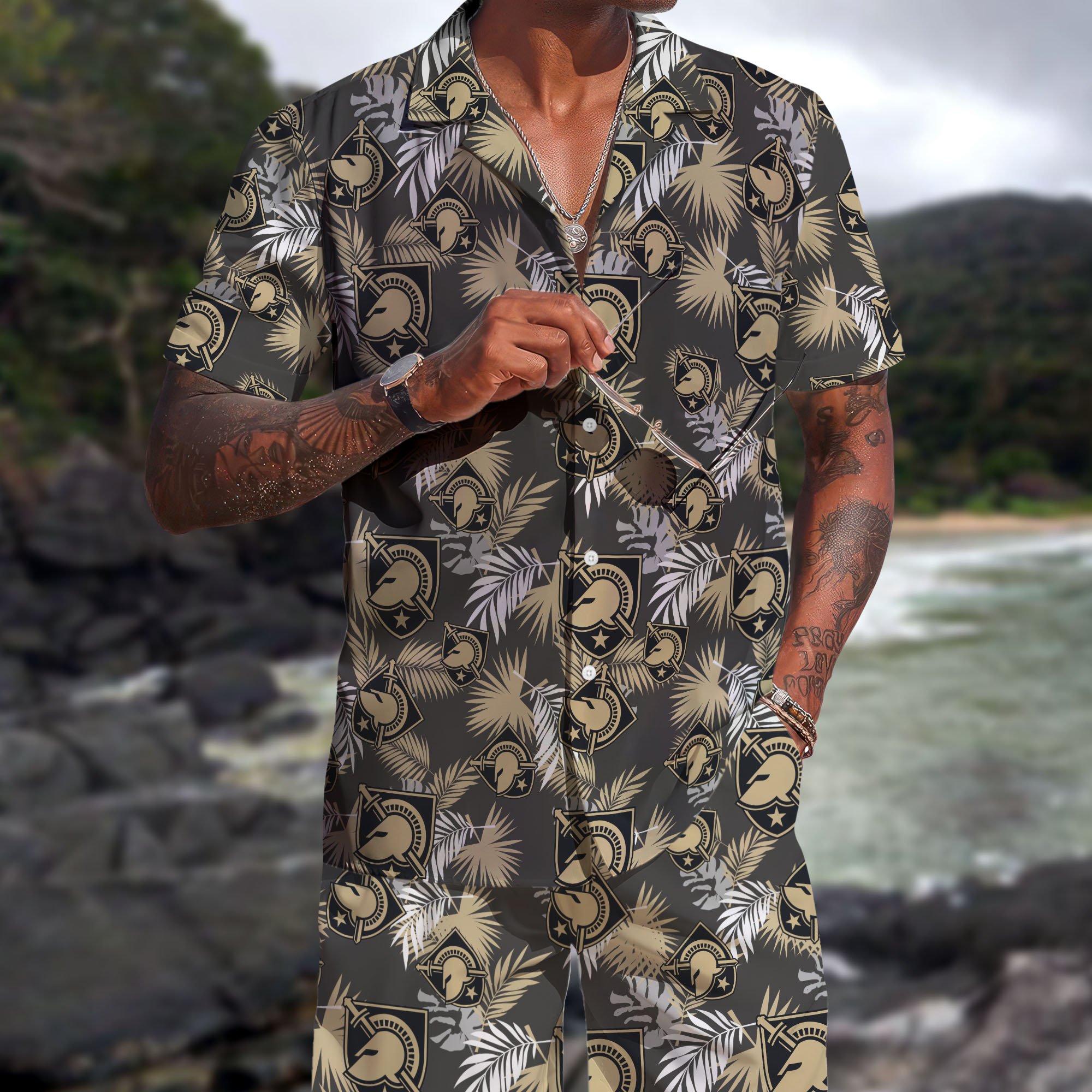 Army Black Knights Hawaiian Shorts Set  2025 Version, Hawaiian Shirts, Sports Shorts, Gifts For Fan EHIVM-04171878