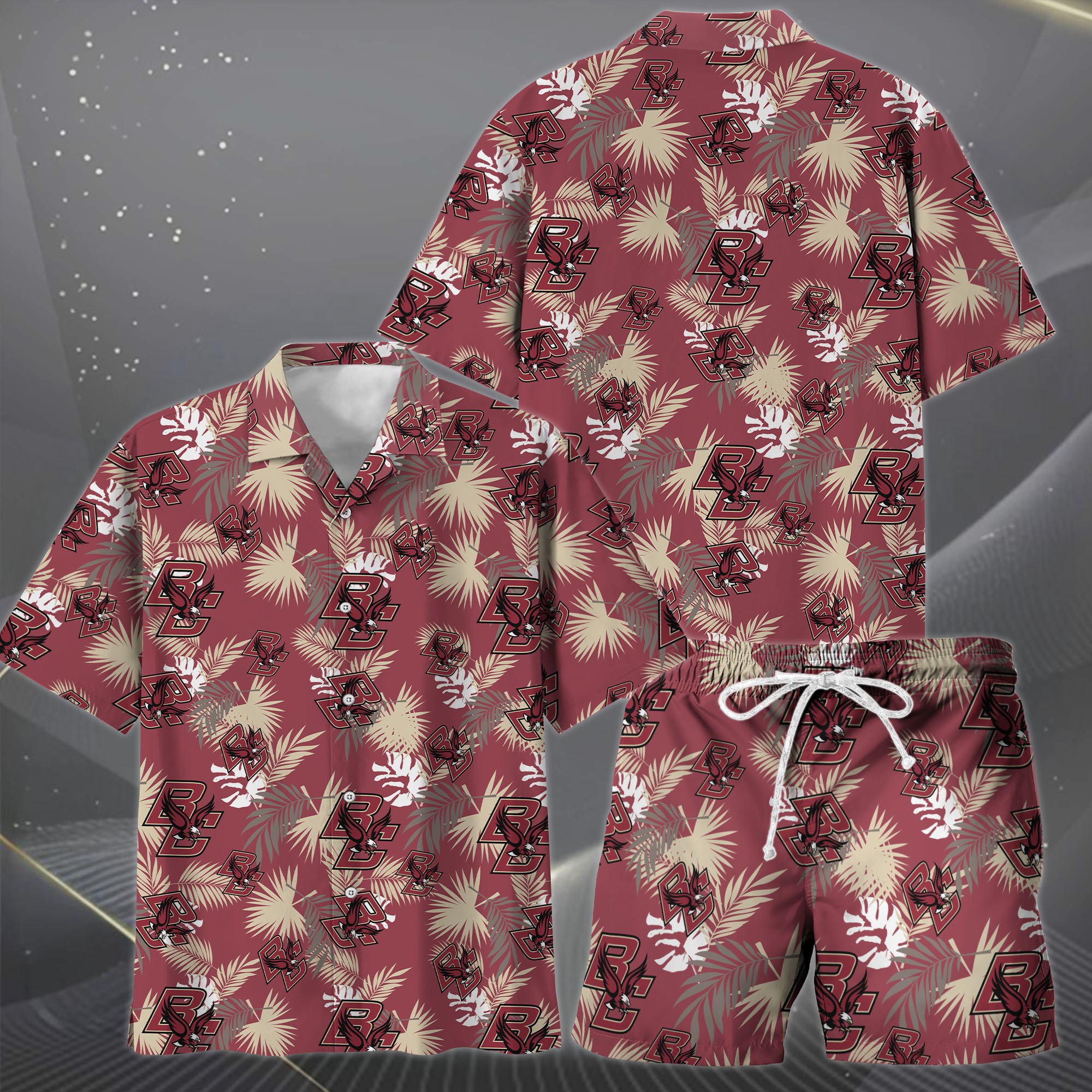 Alternative view of Boston College Eagles Hawaiian Shorts Set  2025 Version, Hawaiian Shirts, Sports Shorts, Gifts For Fan EHIVM-04171878