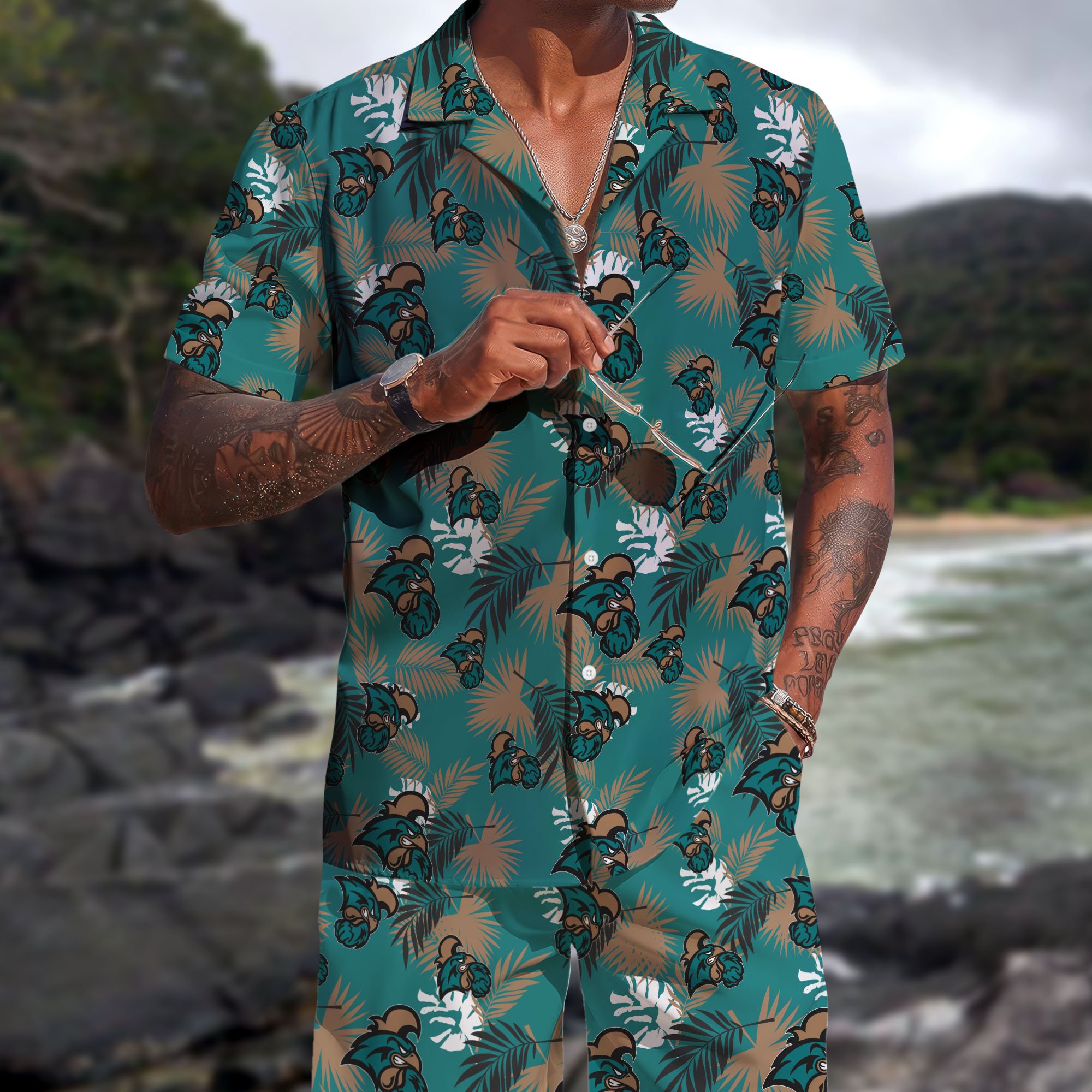 Coastal Carolina Chanticleers Hawaiian Shorts Set  2025 Version, Hawaiian Shirts, Sports Shorts, Gifts For Fan EHIVM-04171878