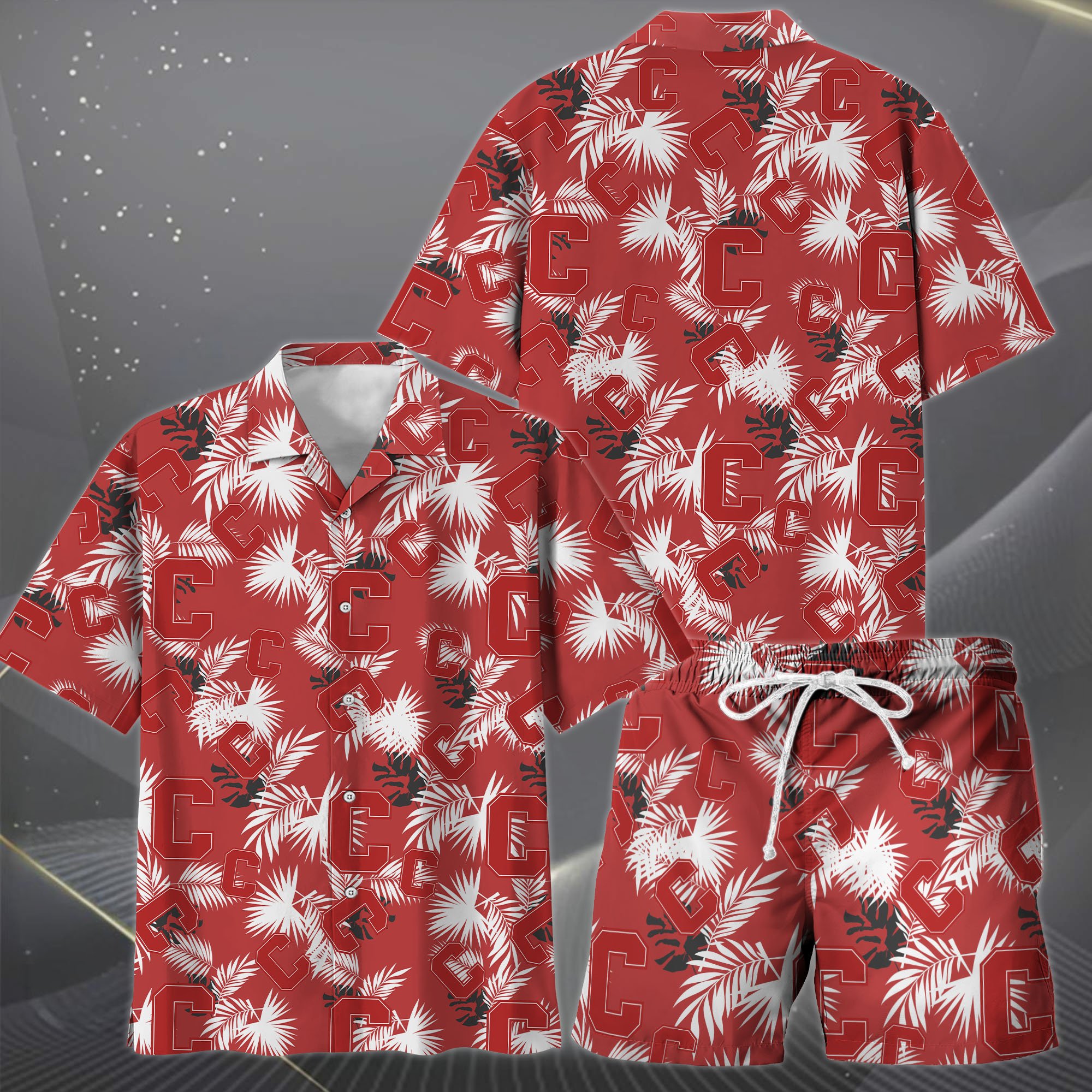 Alternative view of Cornell Big Red Hawaiian Shorts Set  2025 Version, Hawaiian Shirts, Sports Shorts, Gifts For Fan EHIVM-04171878