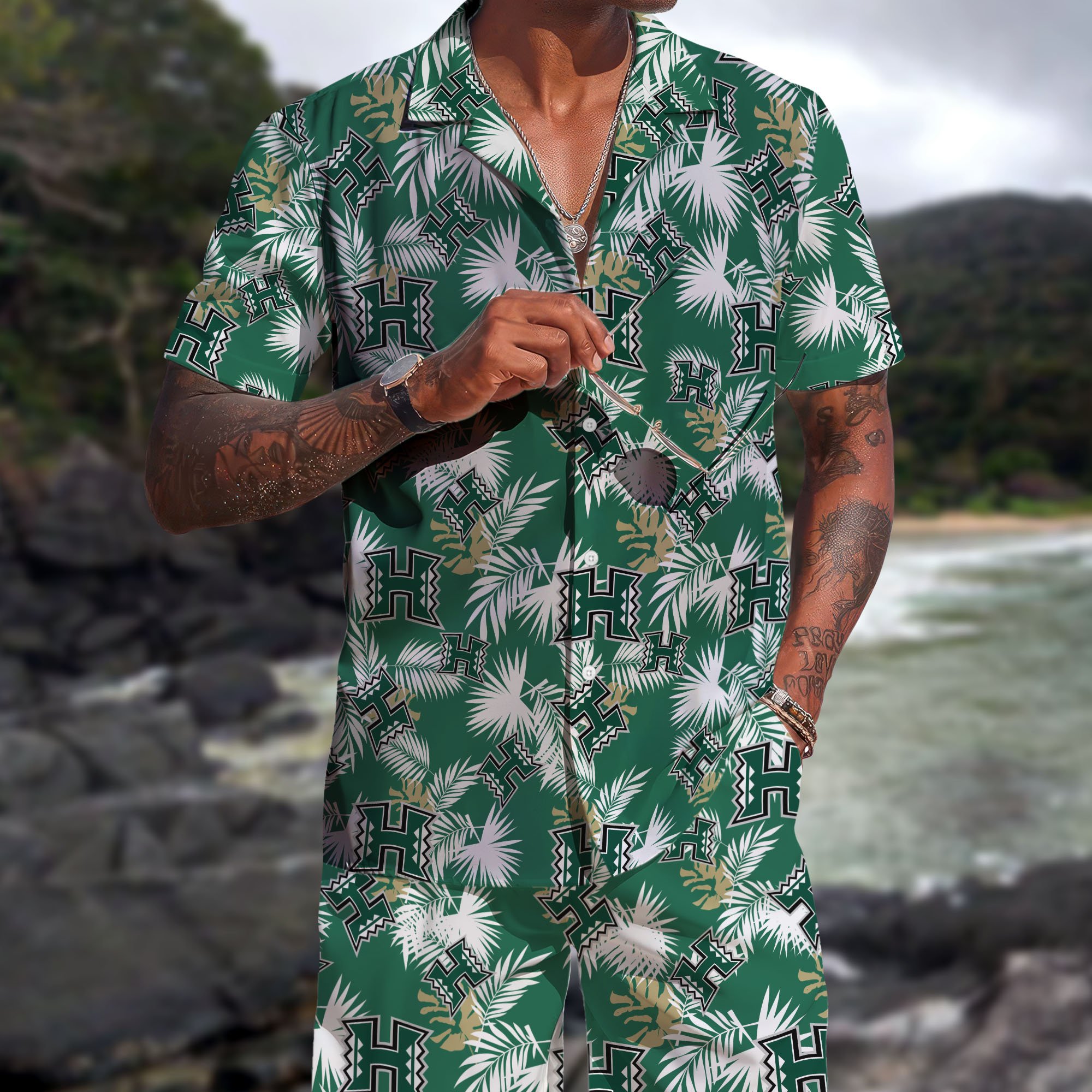 Hawaii Rainbow Warriors Hawaiian Shorts Set  2025 Version, Hawaiian Shirts, Sports Shorts, Gifts For Fan EHIVM-04171878