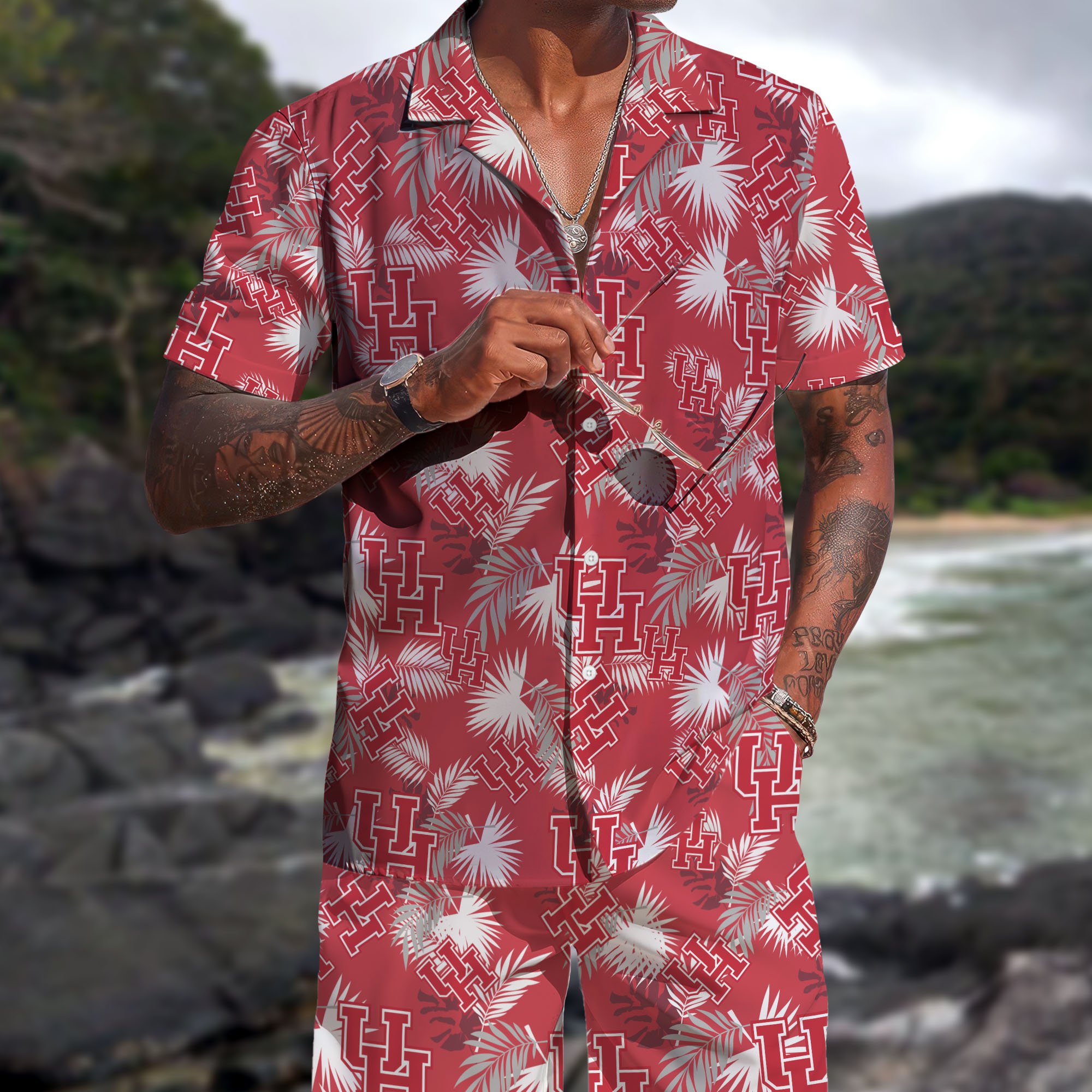 Houston Cougars Hawaiian Shorts Set  2025 Version, Hawaiian Shirts, Sports Shorts, Gifts For Fan EHIVM-04171878