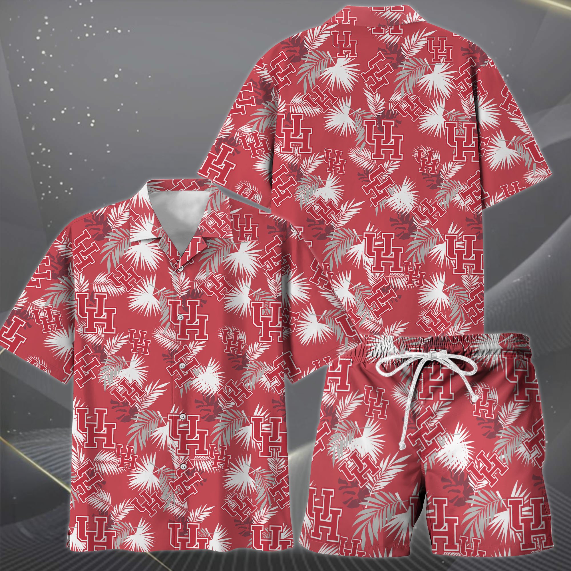Alternative view of Houston Cougars Hawaiian Shorts Set  2025 Version, Hawaiian Shirts, Sports Shorts, Gifts For Fan EHIVM-04171878