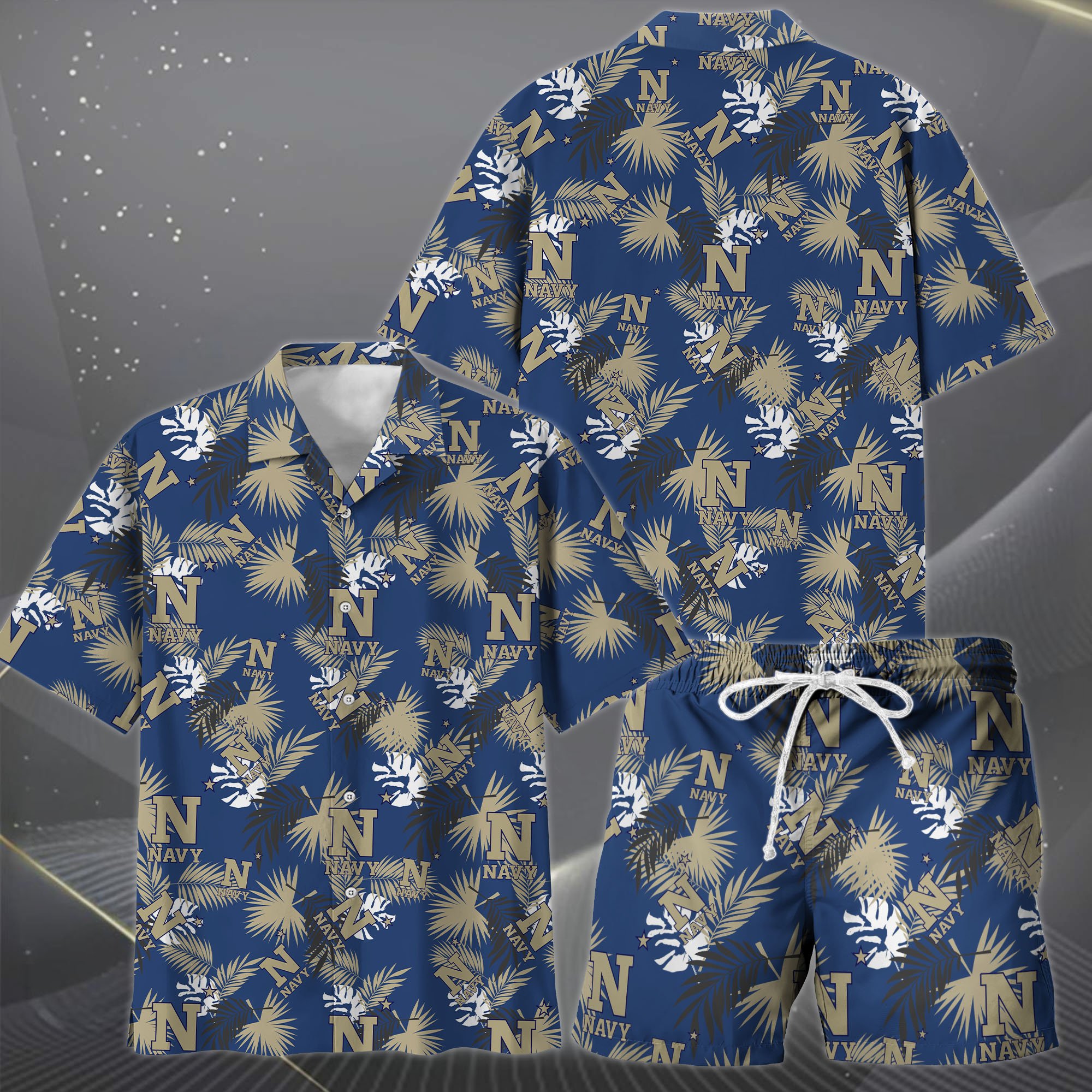 Alternative view of Navy Midshipmen Hawaiian Shorts Set  2025 Version, Hawaiian Shirts, Sports Shorts, Gifts For Fan EHIVM-04171878