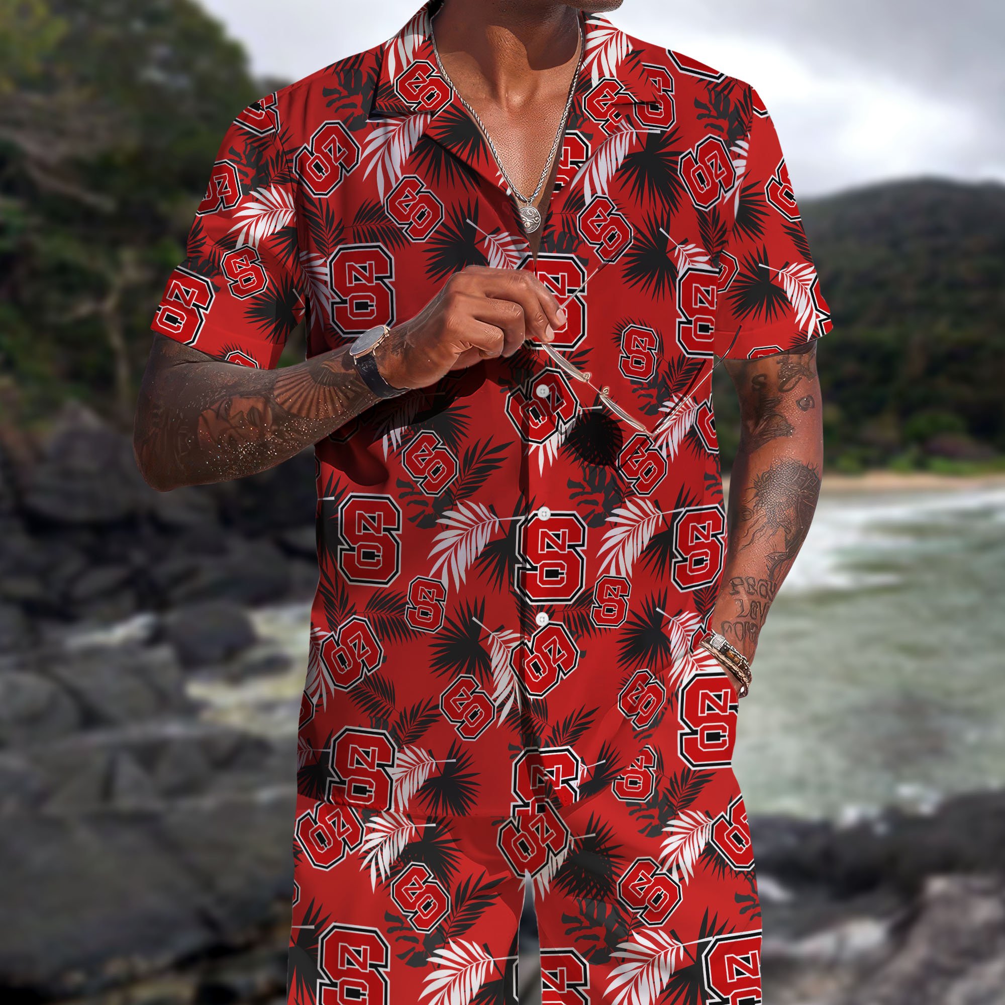 NC State Wolfpack Hawaiian Shorts Set  2025 Version, Hawaiian Shirts, Sports Shorts, Gifts For Fan EHIVM-04171878