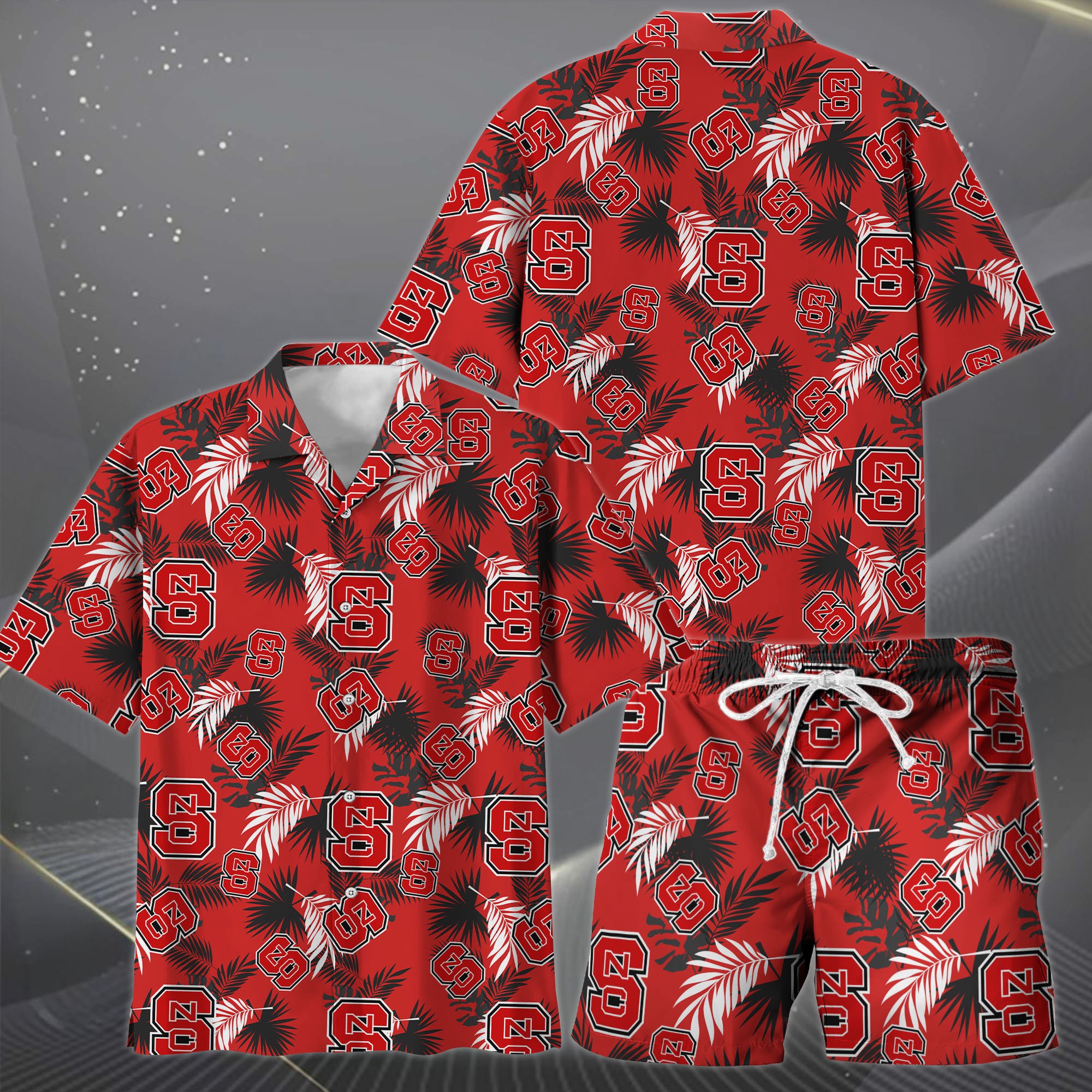 Alternative view of NC State Wolfpack Hawaiian Shorts Set  2025 Version, Hawaiian Shirts, Sports Shorts, Gifts For Fan EHIVM-04171878