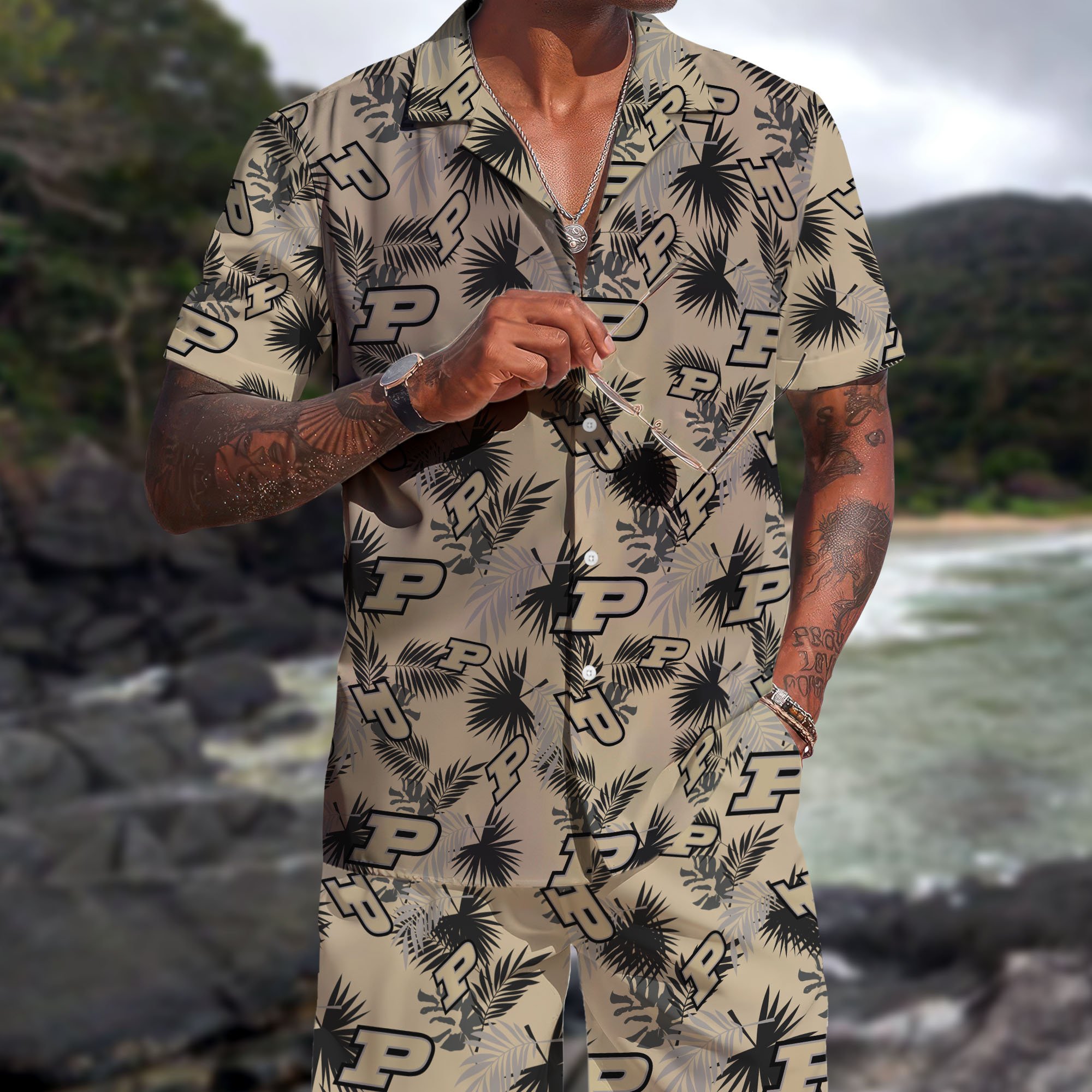 Purdue Boilermakers Hawaiian Shorts Set  2025 Version, Hawaiian Shirts, Sports Shorts, Gifts For Fan EHIVM-04171878