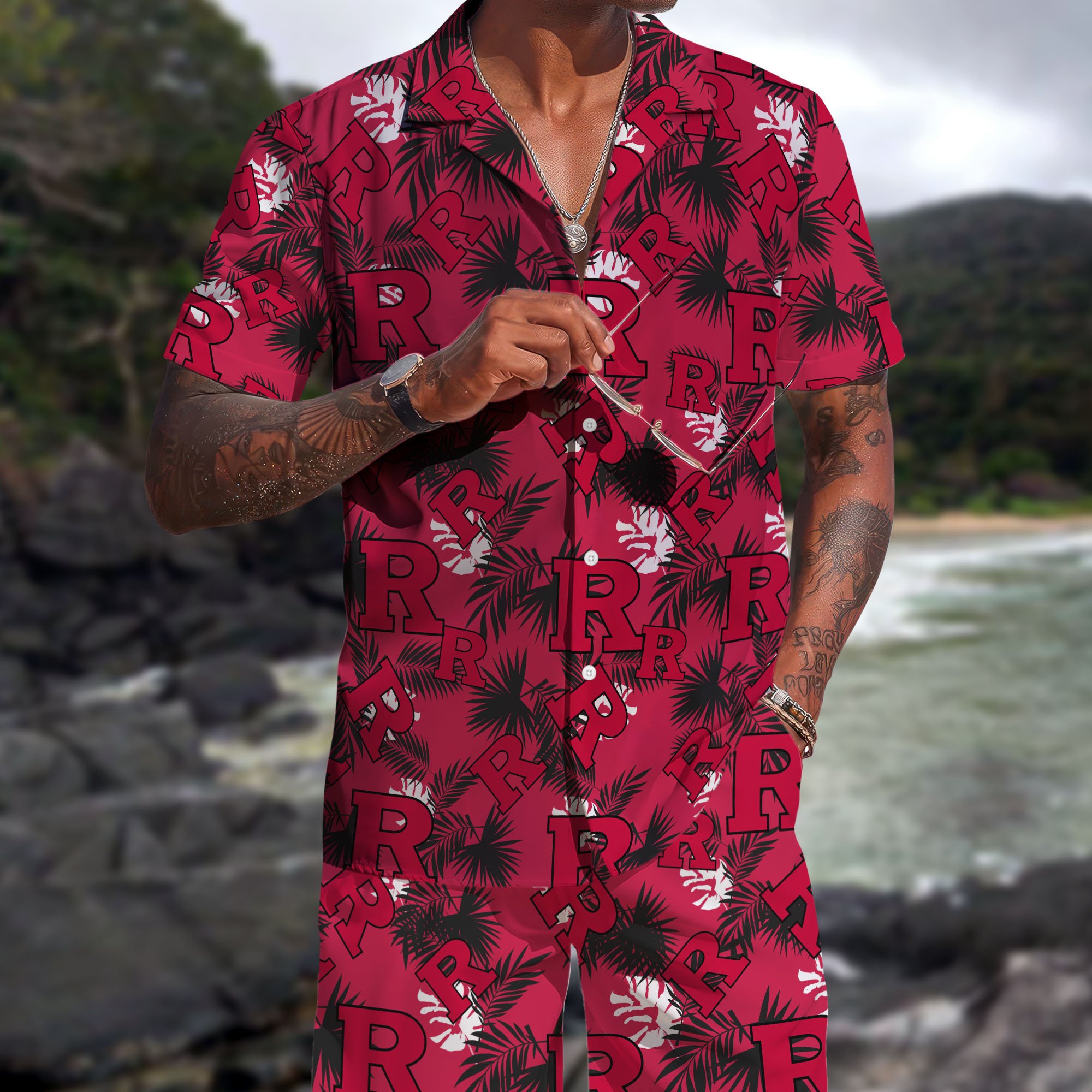 Rutgers Scarlet Knights Hawaiian Shorts Set  2025 Version, Hawaiian Shirts, Sports Shorts, Gifts For Fan EHIVM-04171878