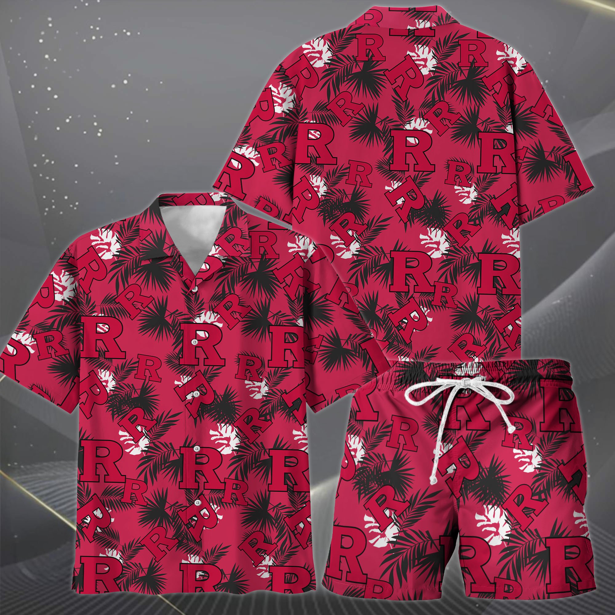 Alternative view of Rutgers Scarlet Knights Hawaiian Shorts Set  2025 Version, Hawaiian Shirts, Sports Shorts, Gifts For Fan EHIVM-04171878