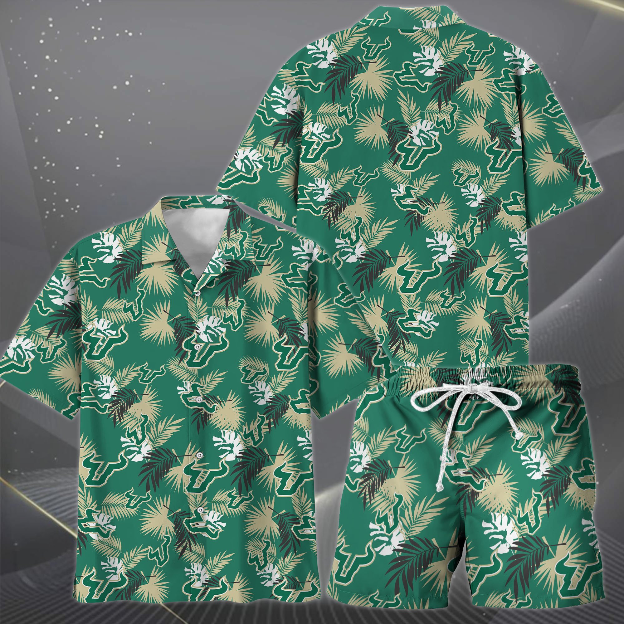 Alternative view of South Florida Bulls Hawaiian Shorts Set  2025 Version, Hawaiian Shirts, Sports Shorts, Gifts For Fan EHIVM-04171878
