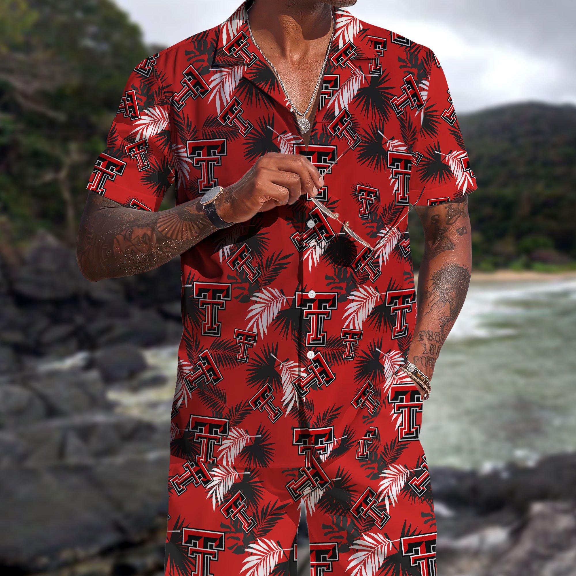 Texas Tech Red Raiders Hawaiian Shorts Set  2025 Version, Hawaiian Shirts, Sports Shorts, Gifts For Fan EHIVM-04171878